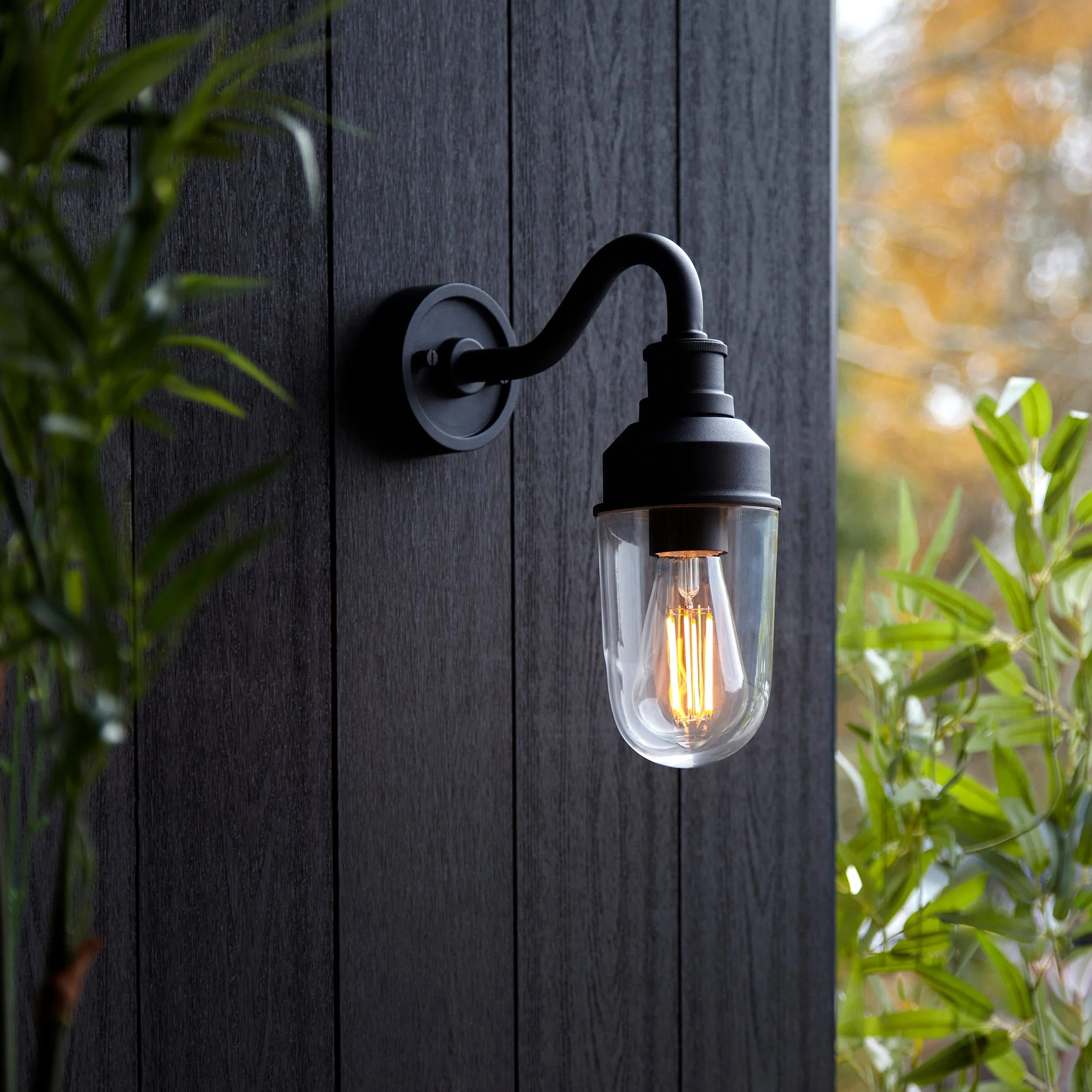 Franco Outdoor Wall Light - Matt Black / Brushed Gold - Image 13