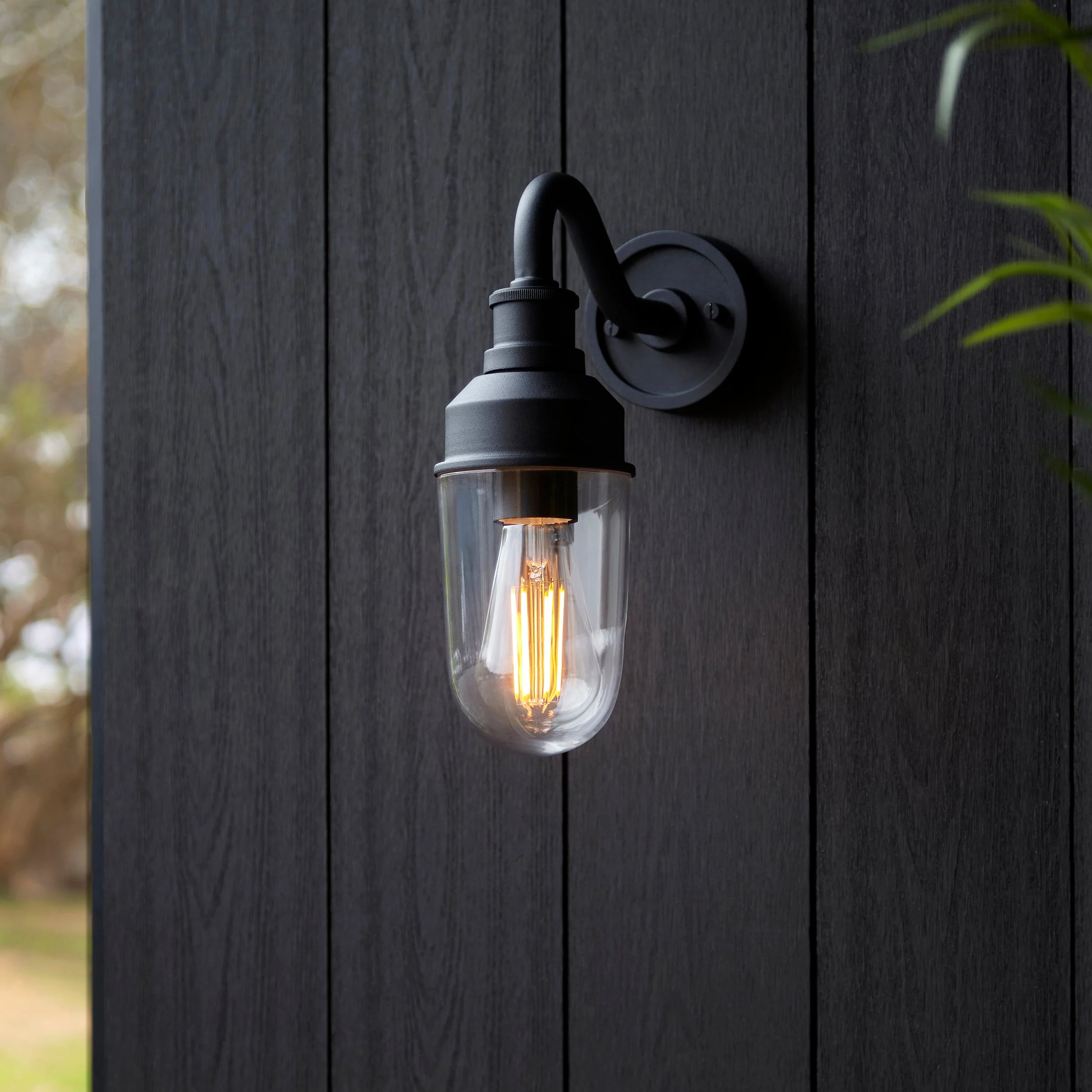 Franco Outdoor Wall Light - Matt Black / Brushed Gold - Image 14