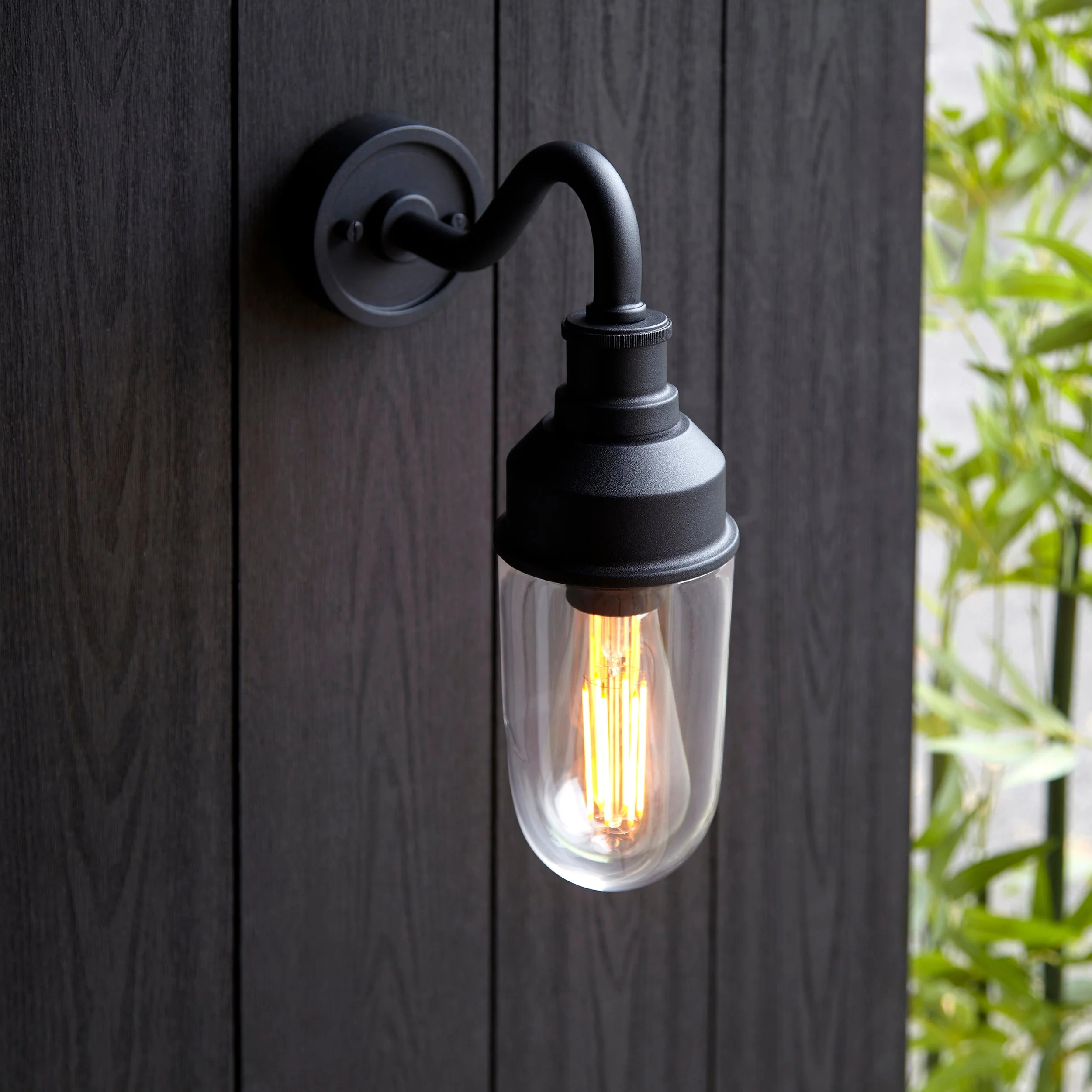 Franco Outdoor Wall Light - Matt Black / Brushed Gold - Image 15