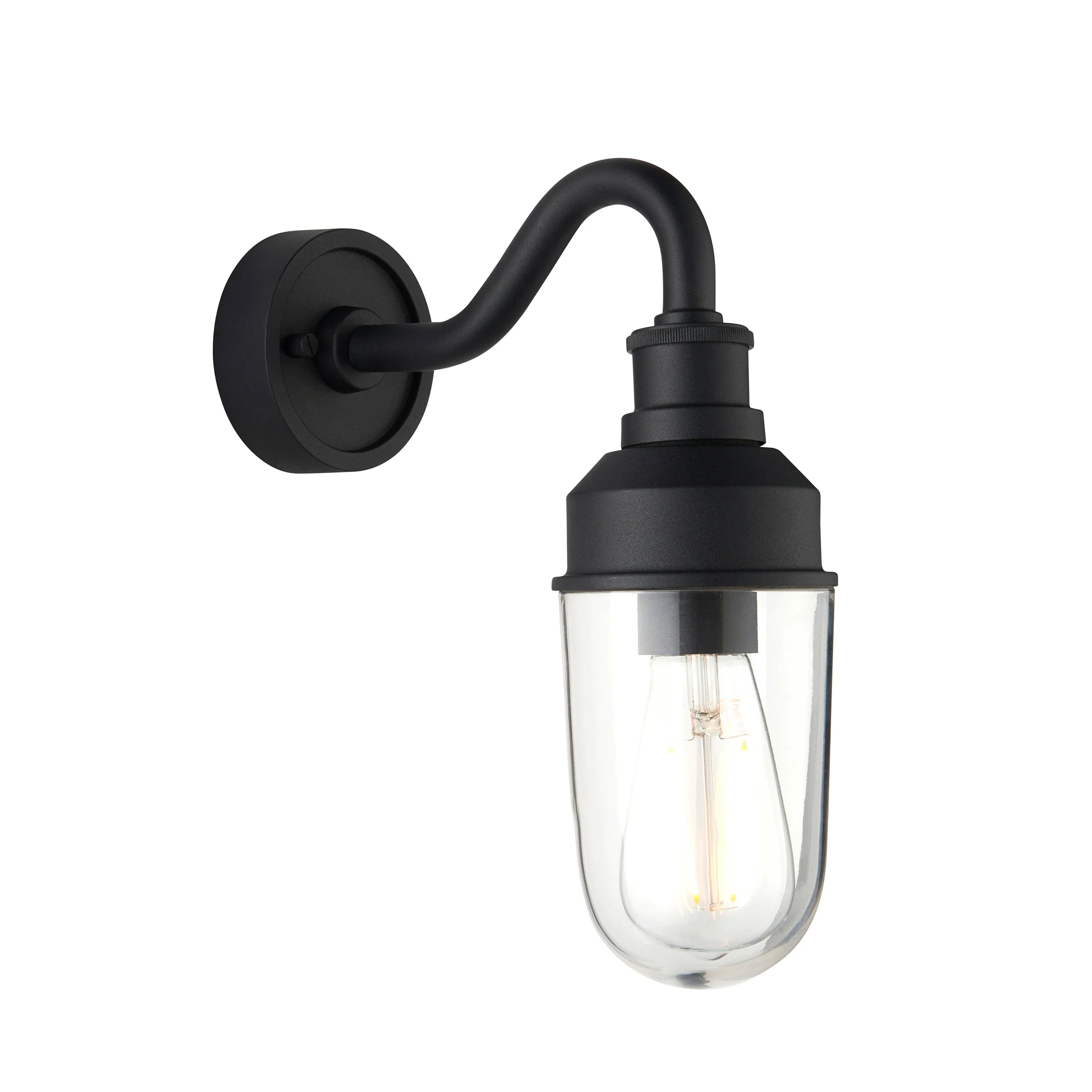 Franco Outdoor Wall Light - Matt Black / Brushed Gold - Image 2