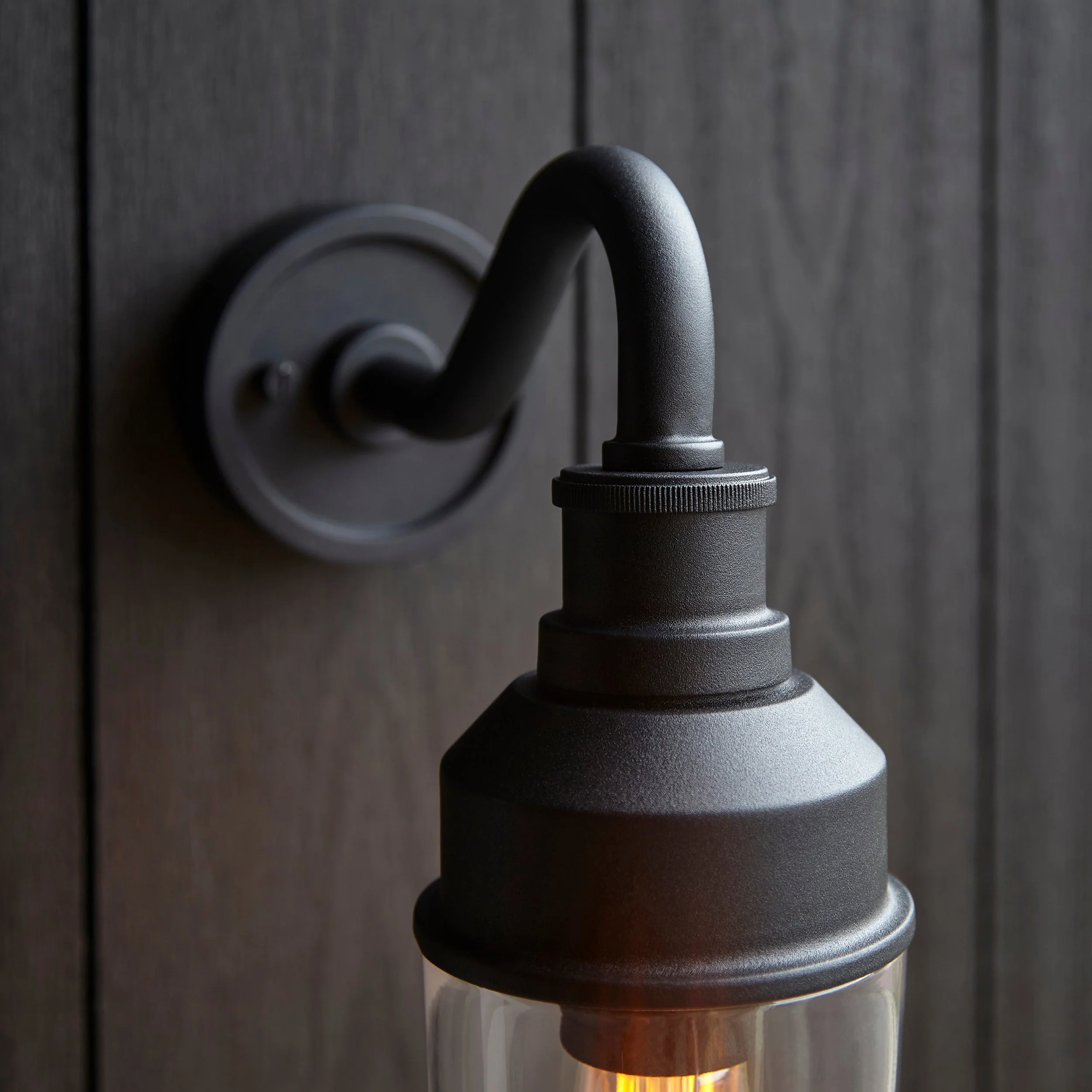 Franco Outdoor Wall Light - Matt Black / Brushed Gold - Image 5