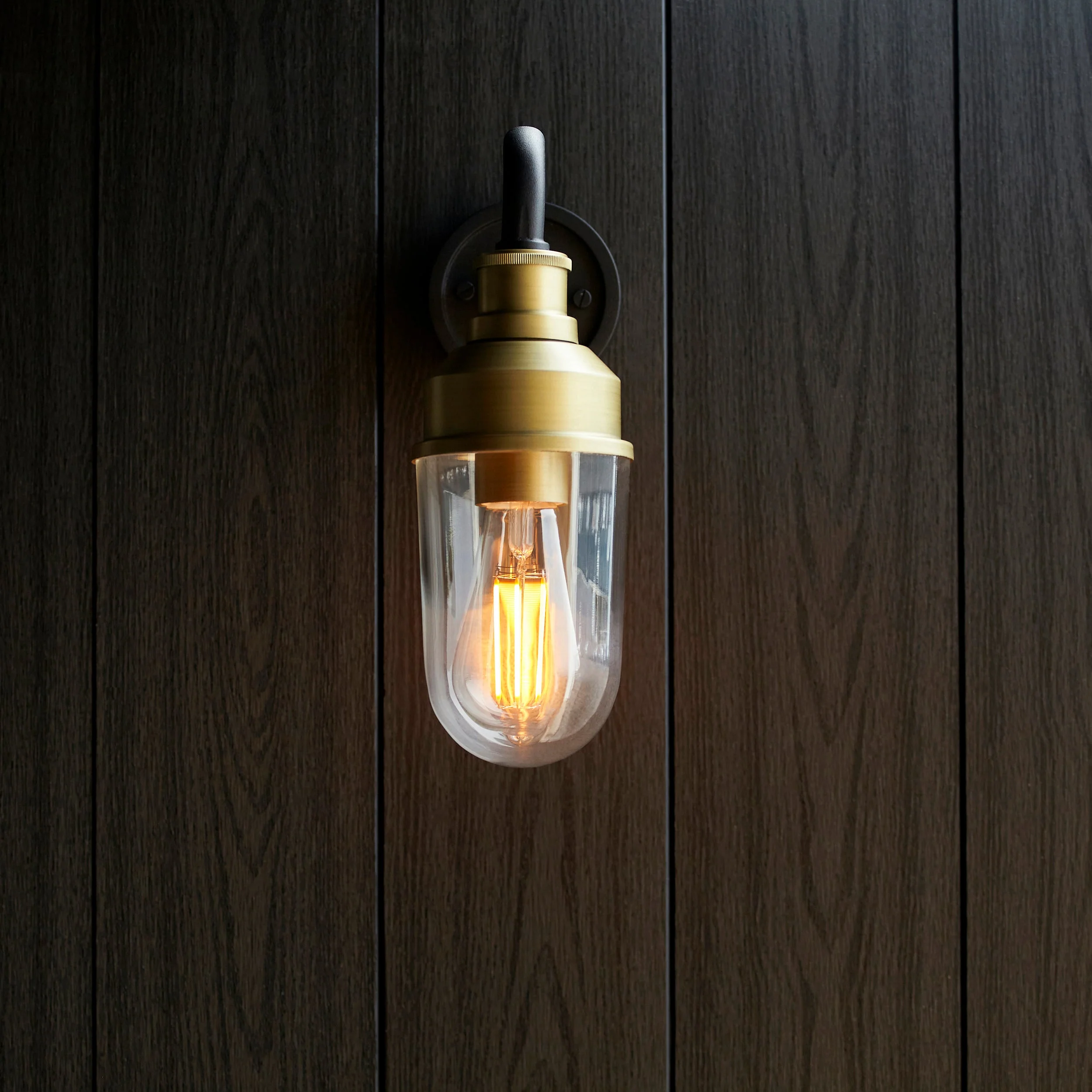 Franco Outdoor Wall Light - Matt Black / Brushed Gold - Image 9