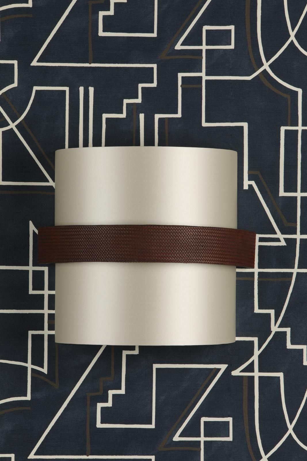 Allegra 2 Light Wall Light- Leather Effect With Bespoke Shade - Image 5