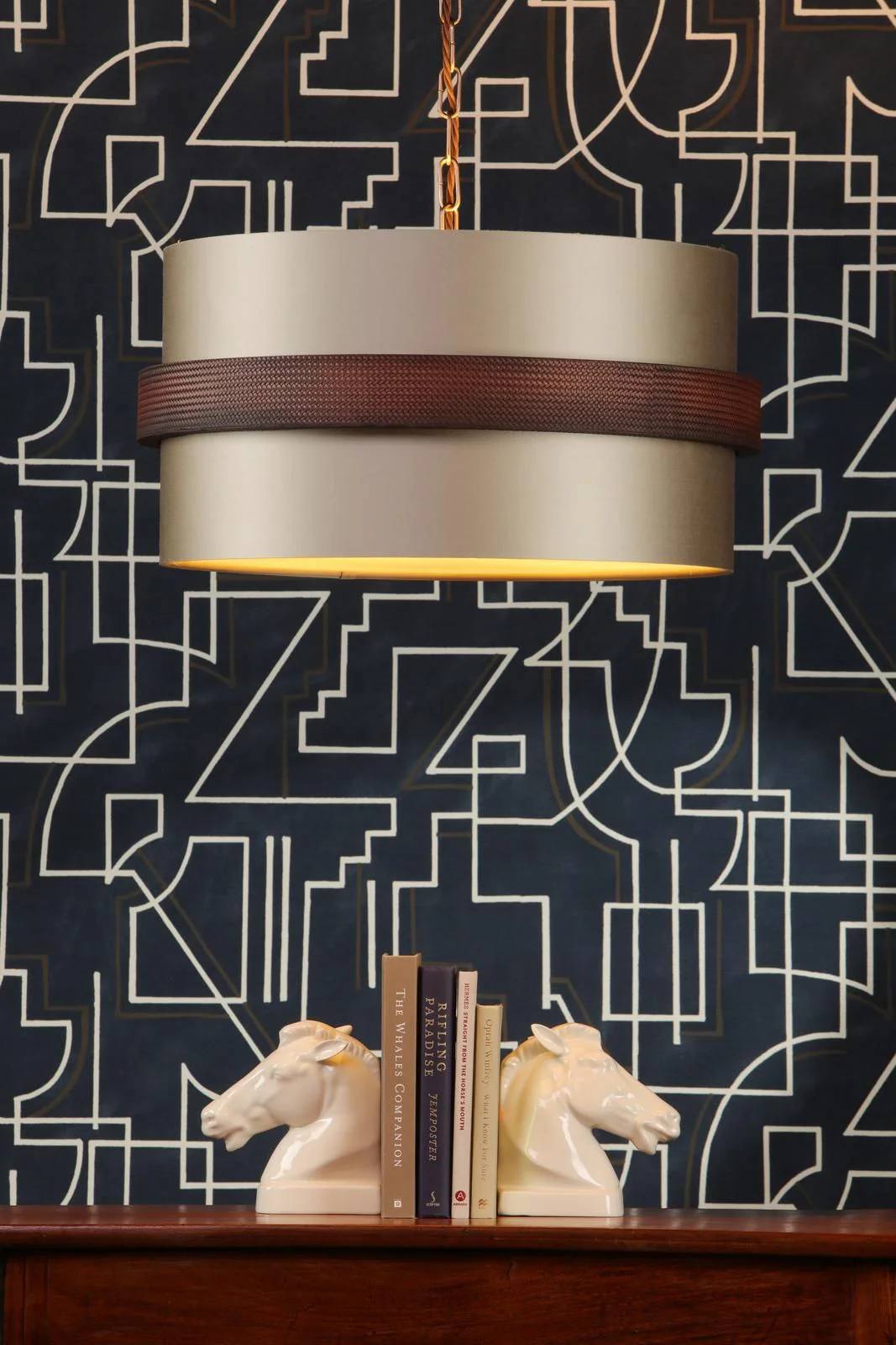 Allegra 4 Light Pendant - Leather Effect With Bespoke Shade - Image 3