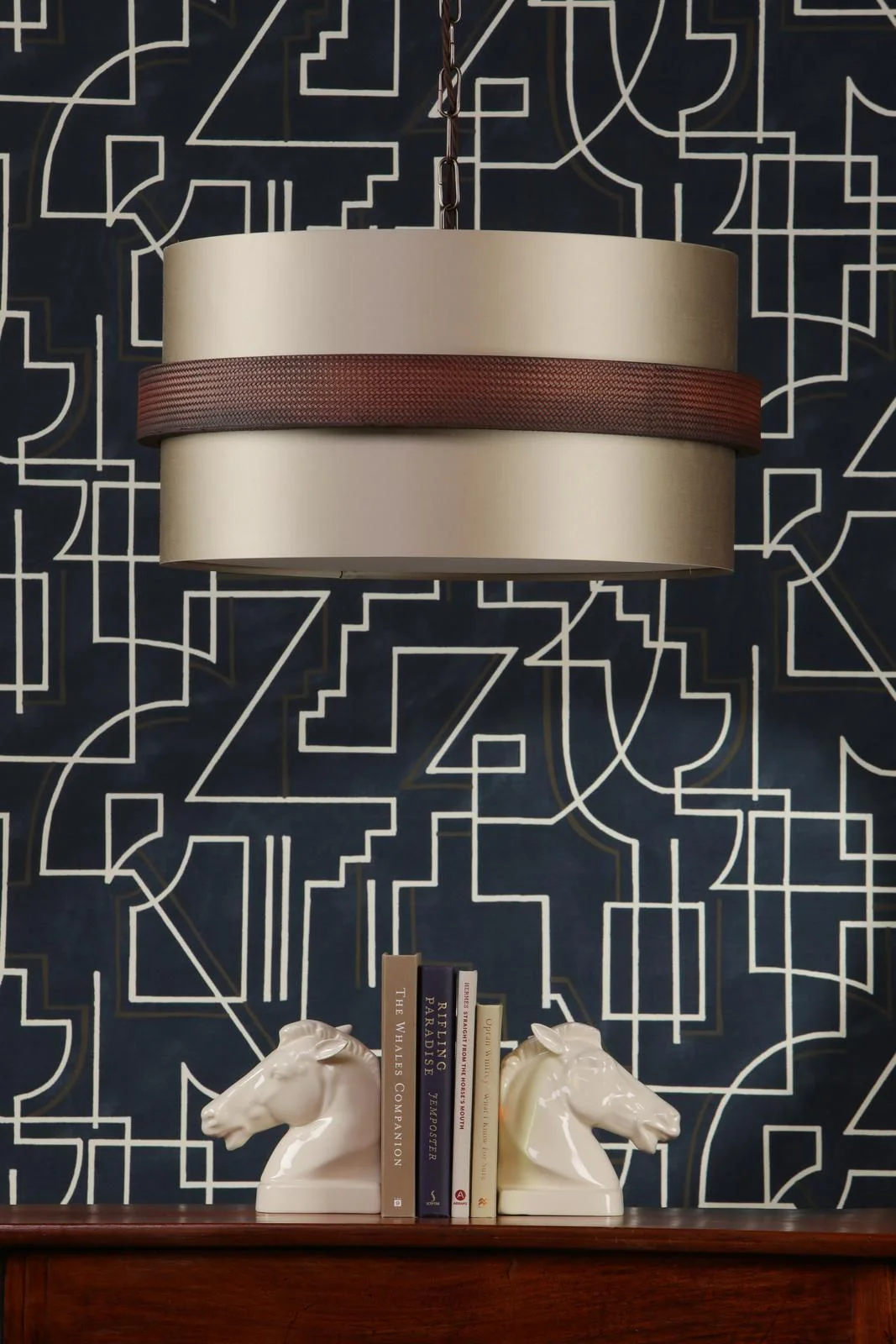 Allegra 4 Light Pendant - Leather Effect With Bespoke Shade - Image 5