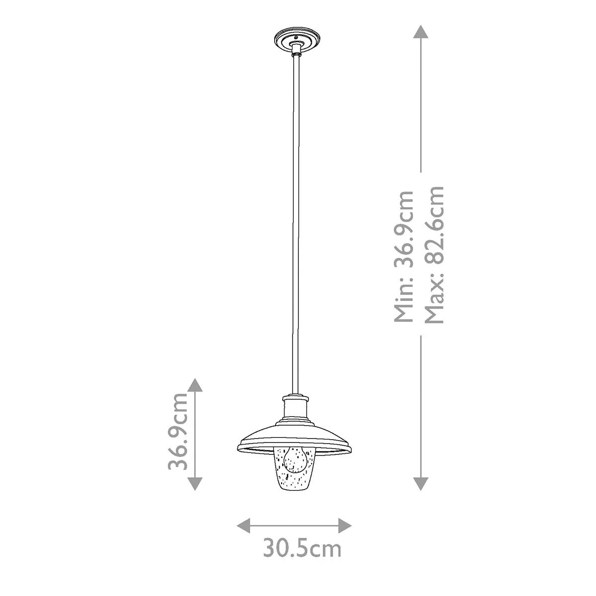 Allenbury 1 Light Outdoor Pendant - Textured Black IP44 E27 - Image 5