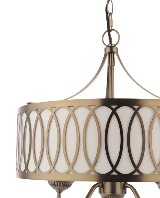 Allerford 3 Light Pendant Satin Bronze and Taupe - Image 2
