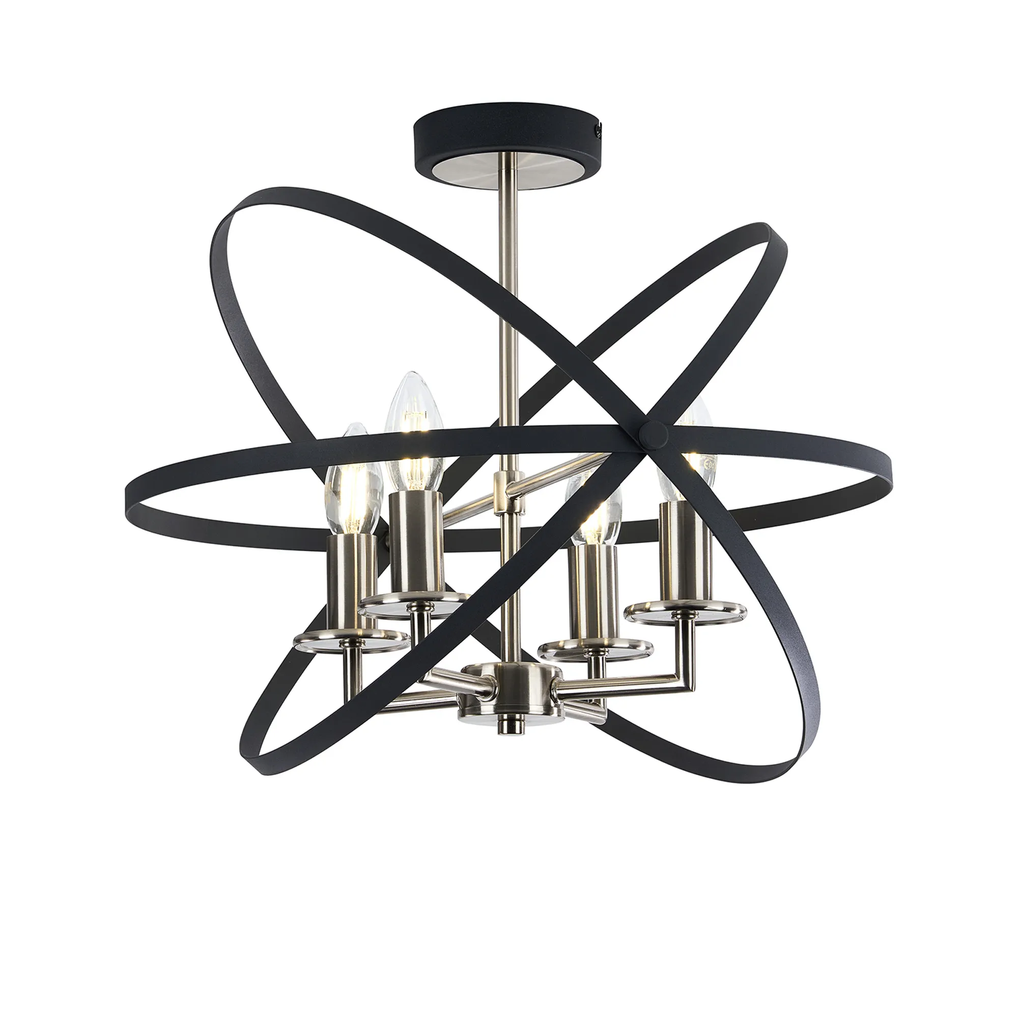 Alley 6cm Adjustable Rings Semi Flush - Gold/Black & Satin Nickel/Anthracite Finishes - Image 13