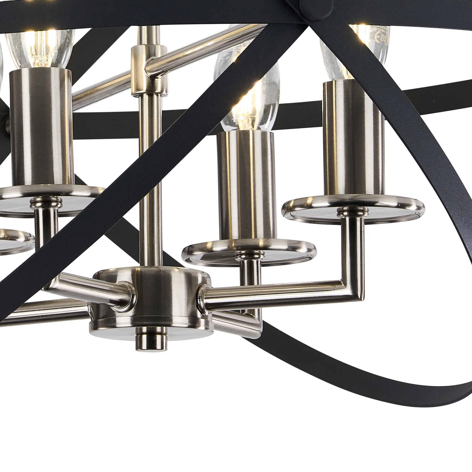 Alley 6cm Adjustable Rings Semi Flush - Gold/Black & Satin Nickel/Anthracite Finishes - Image 14