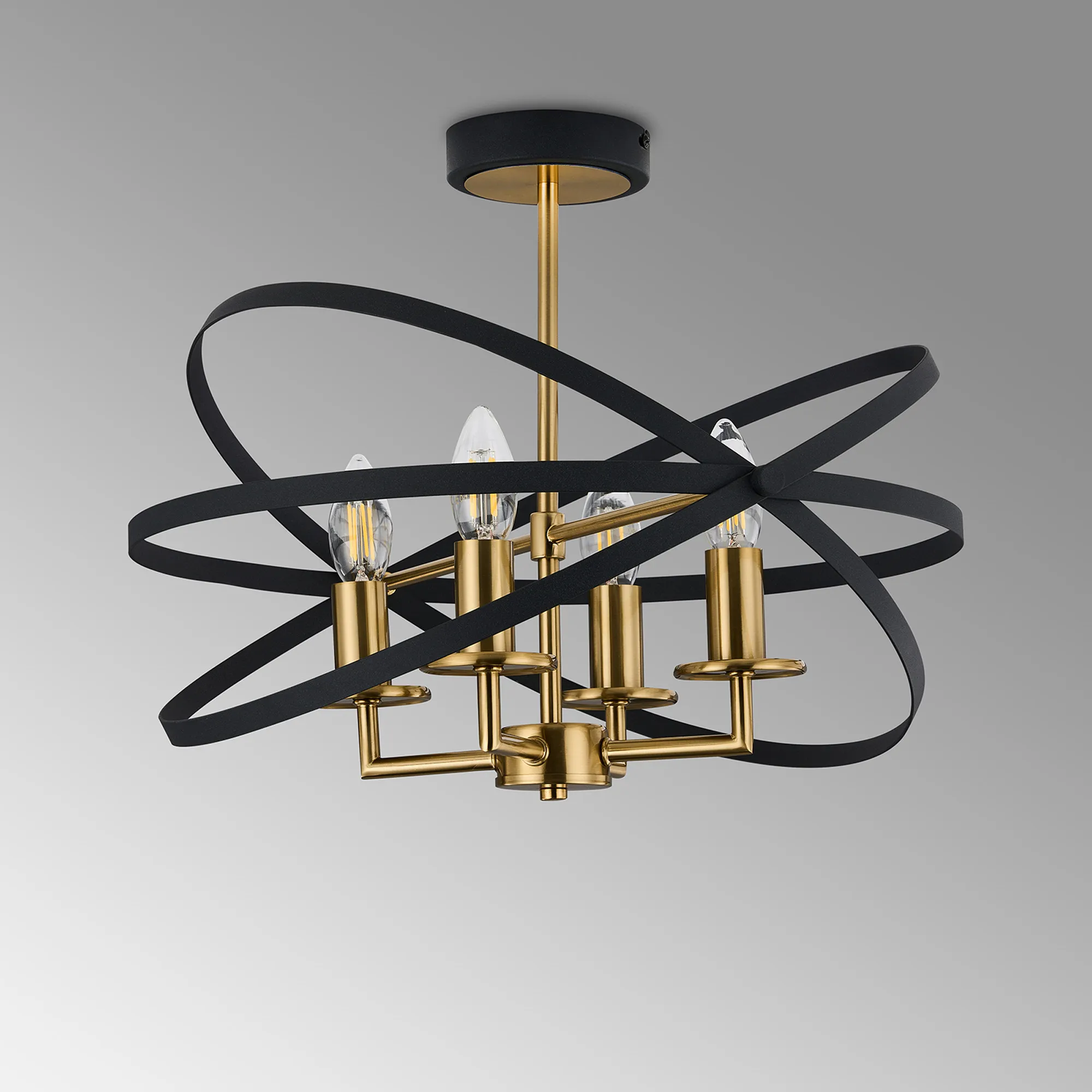 Alley 6cm Adjustable Rings Semi Flush - Gold/Black & Satin Nickel/Anthracite Finishes - Image 17