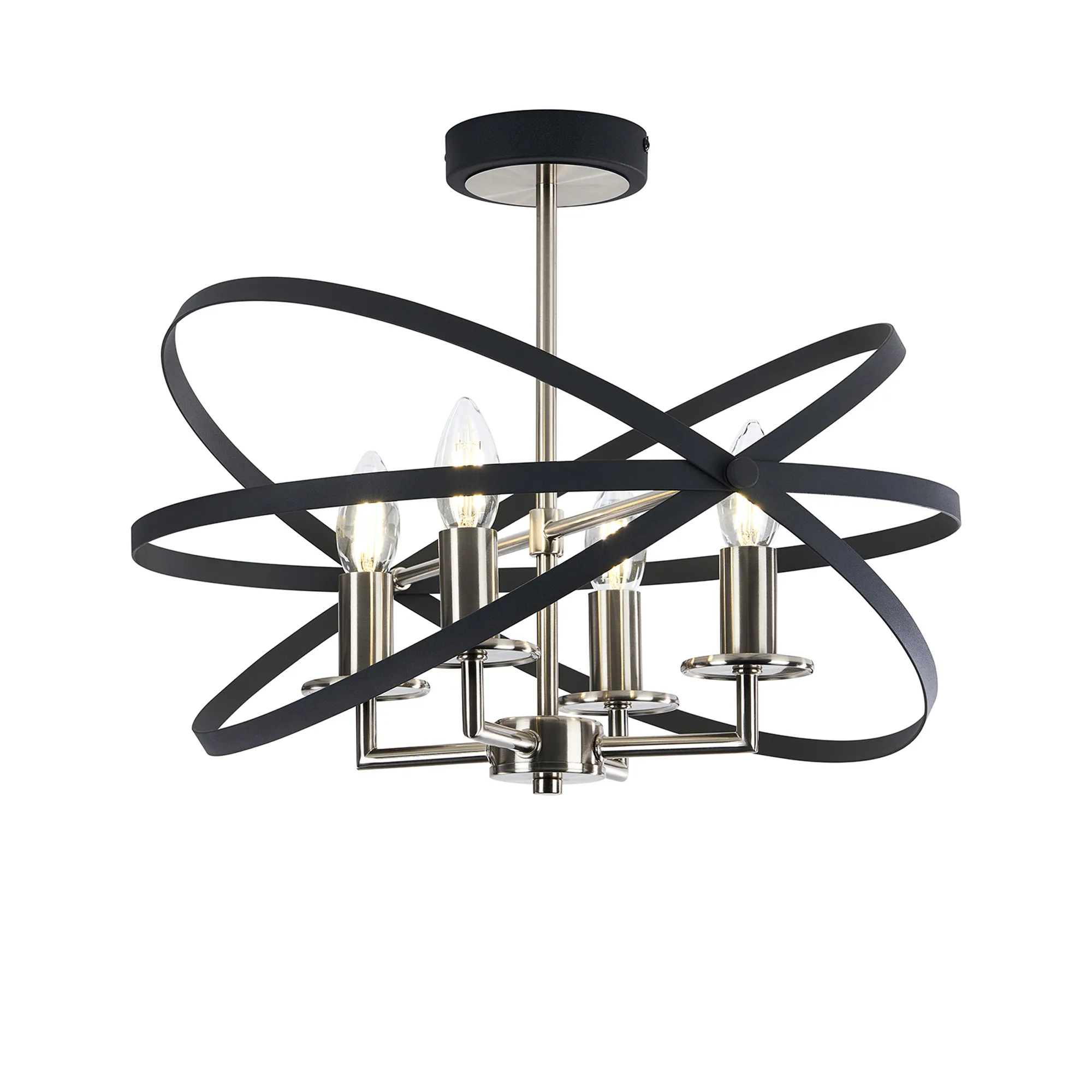 Alley 6cm Adjustable Rings Semi Flush - Gold/Black & Satin Nickel/Anthracite Finishes - Image 2