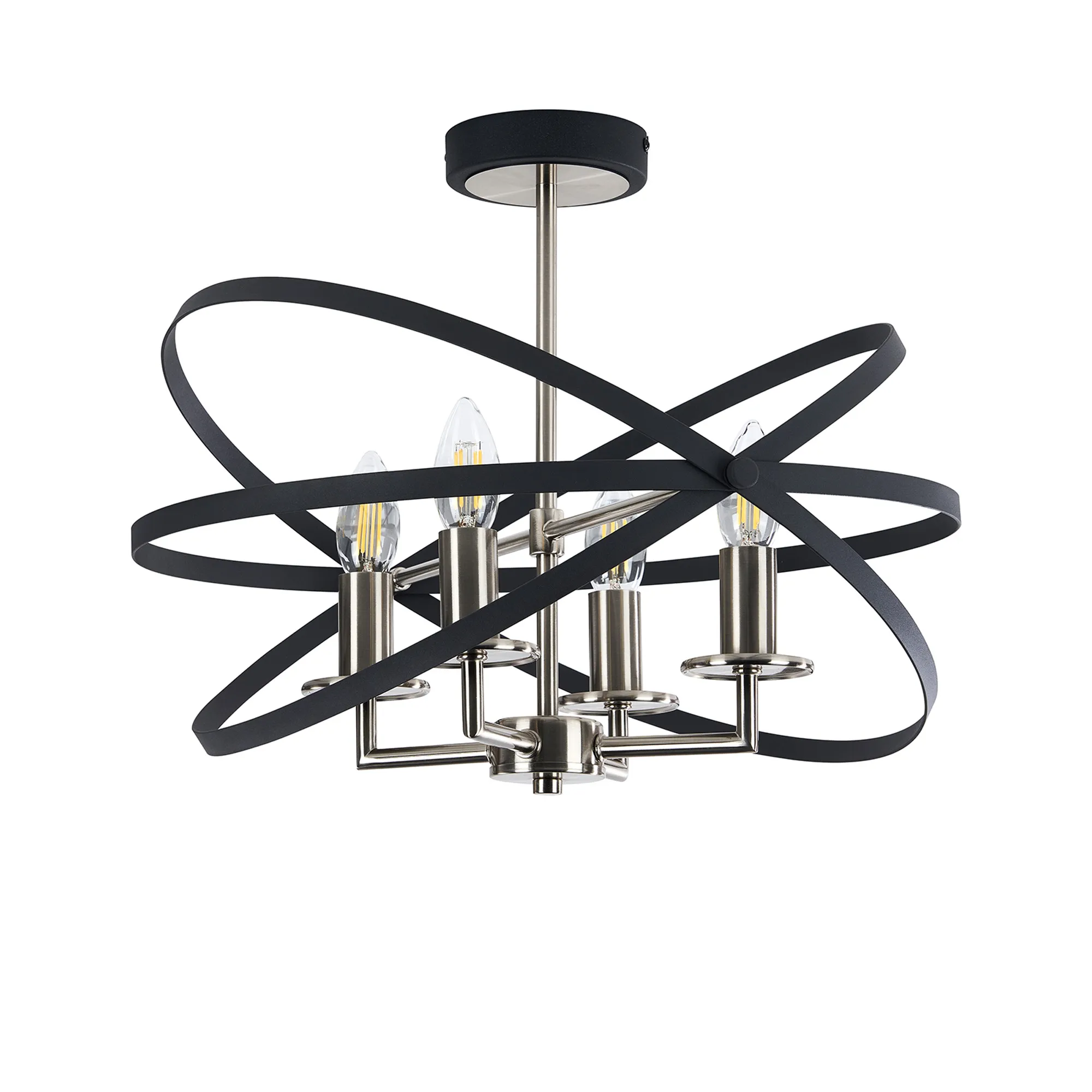 Alley 6cm Adjustable Rings Semi Flush - Gold/Black & Satin Nickel/Anthracite Finishes - Image 3