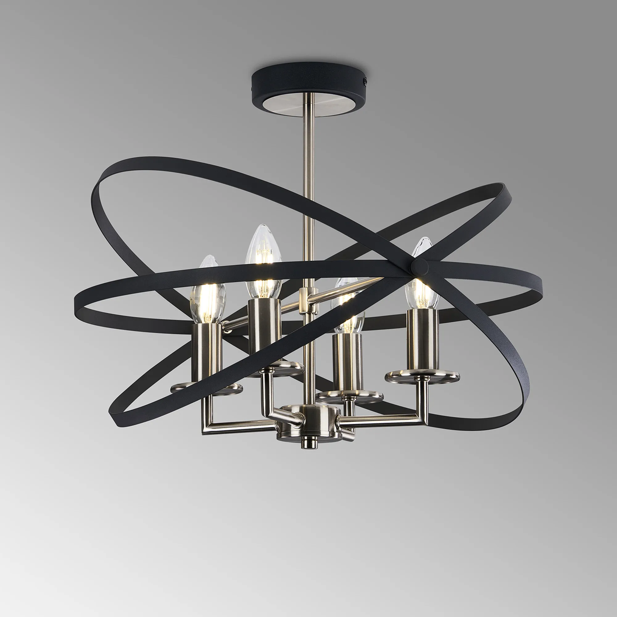 Alley 6cm Adjustable Rings Semi Flush - Gold/Black & Satin Nickel/Anthracite Finishes - Image 4