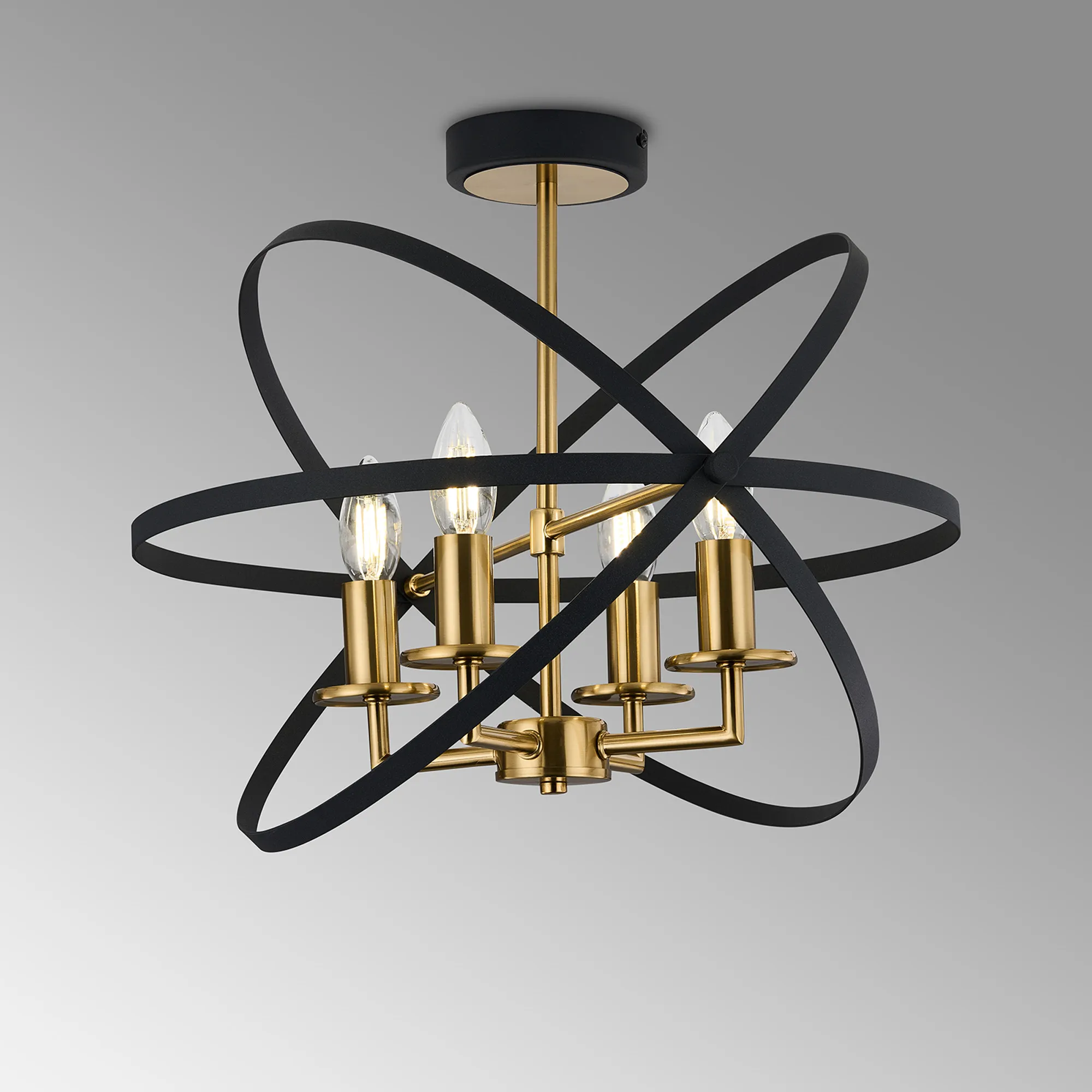 Alley 6cm Adjustable Rings Semi Flush - Gold/Black & Satin Nickel/Anthracite Finishes - Image 8