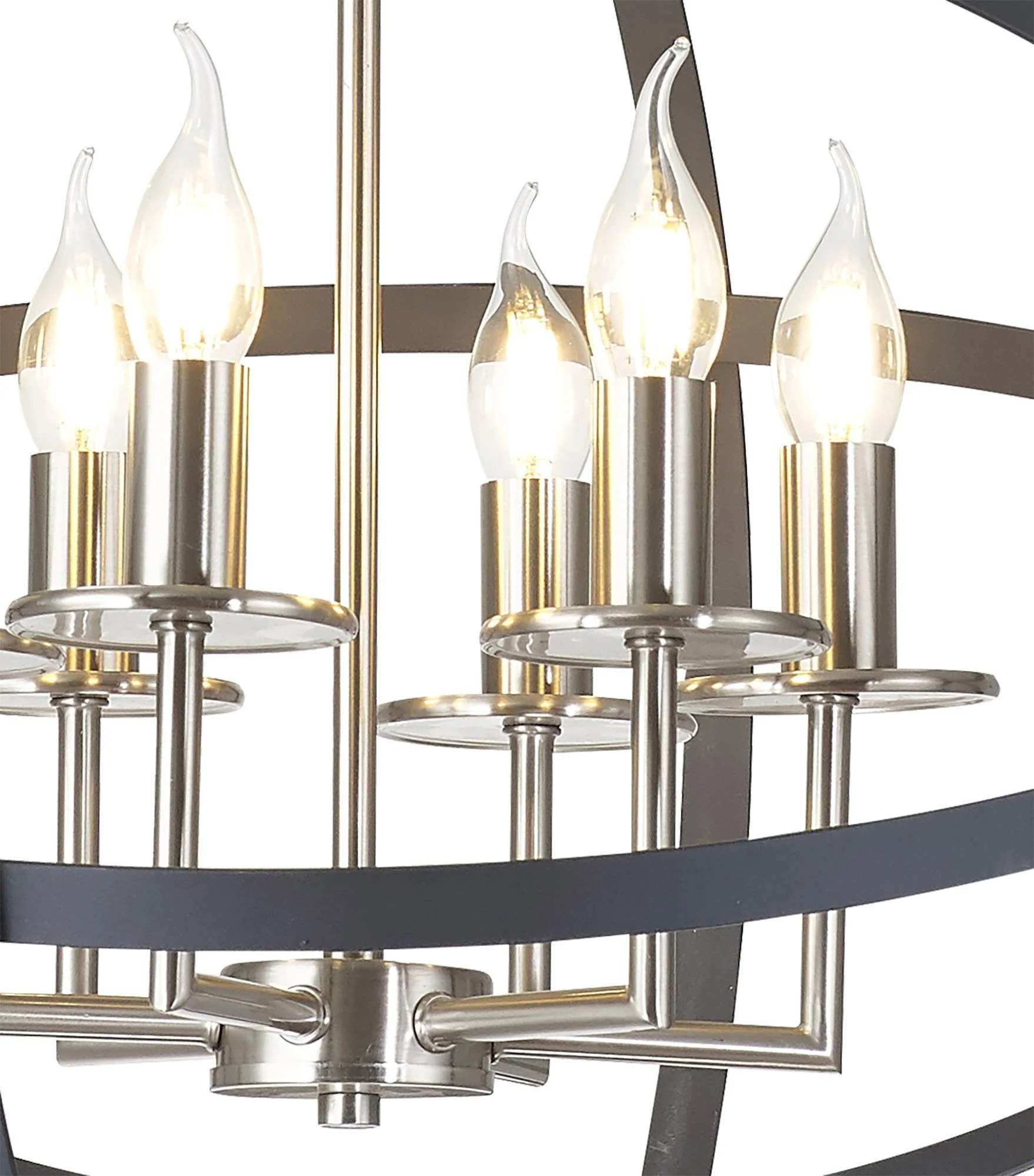 Alley Pendant Ceiling Light 3/6/9Lt - Anthracite & Satin Nickel/Black & Gold, IP20 - Image 2