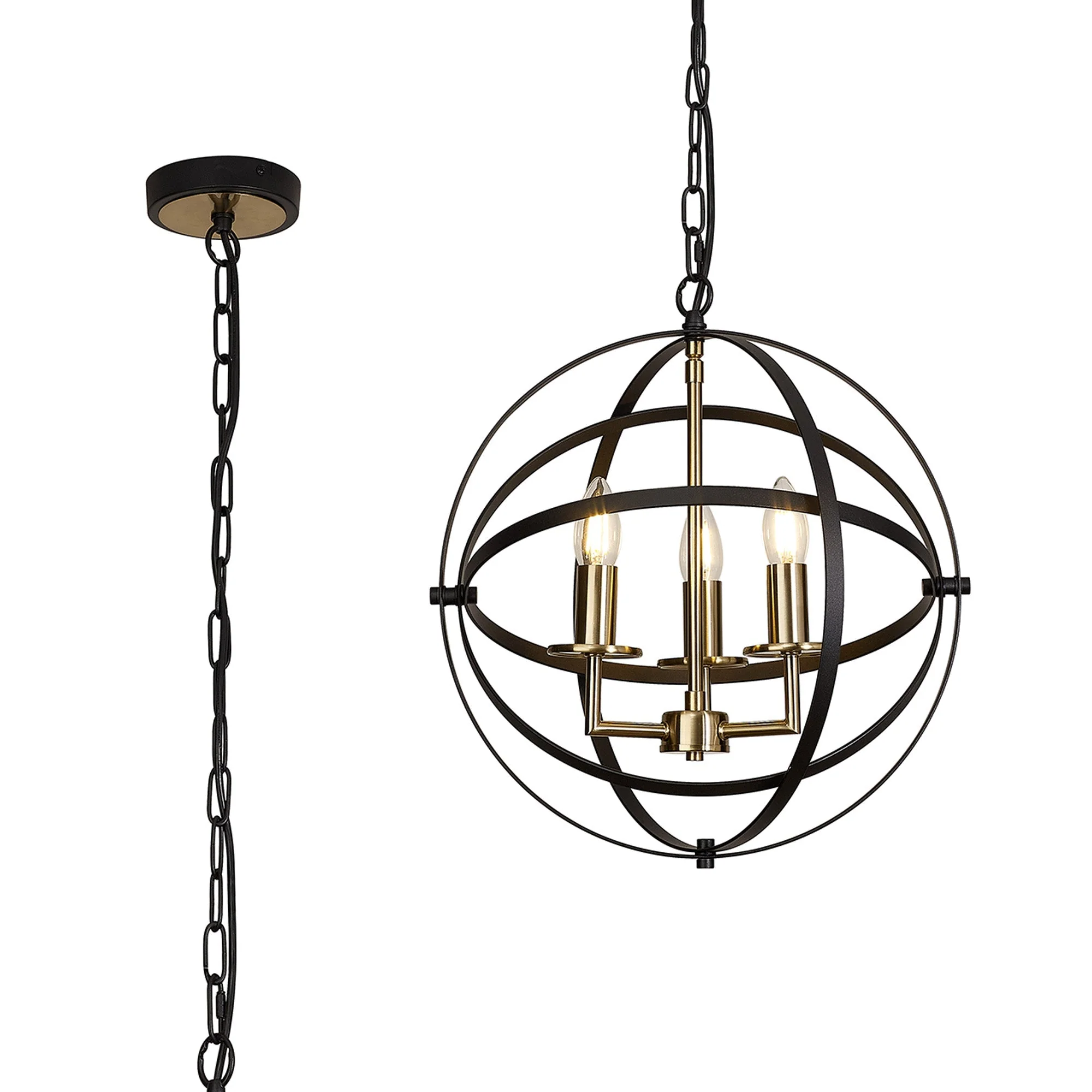 Alley Pendant Ceiling Light 3/6/9Lt - Anthracite & Satin Nickel/Black & Gold, IP20 - Image 5
