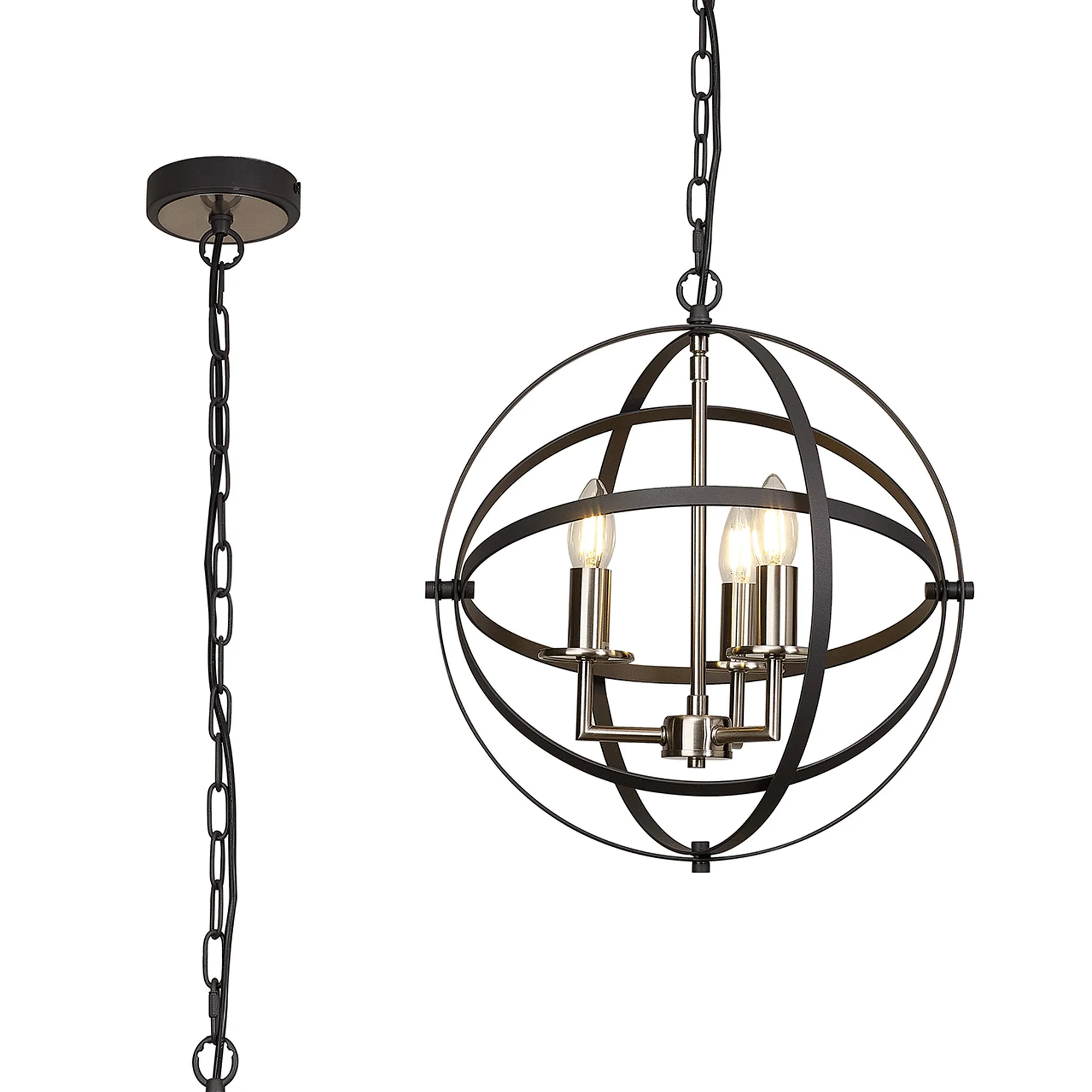Alley Pendant Ceiling Light 3/6/9Lt - Anthracite & Satin Nickel/Black & Gold, IP20 - Image 6