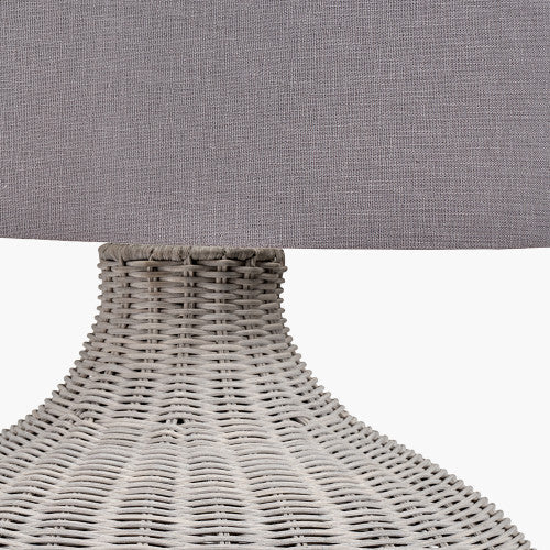 Allona Rattan Table Lamp- Grey/ Black Wash - Image 3