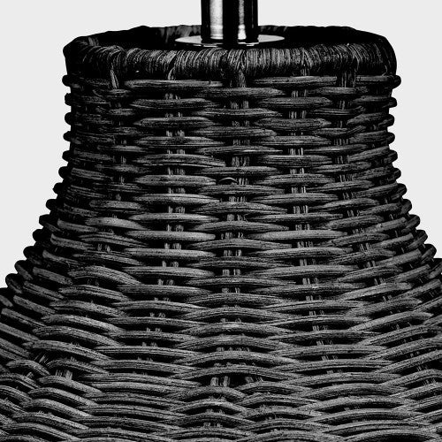 Allona Rattan Table Lamp- Grey/ Black Wash - Image 7