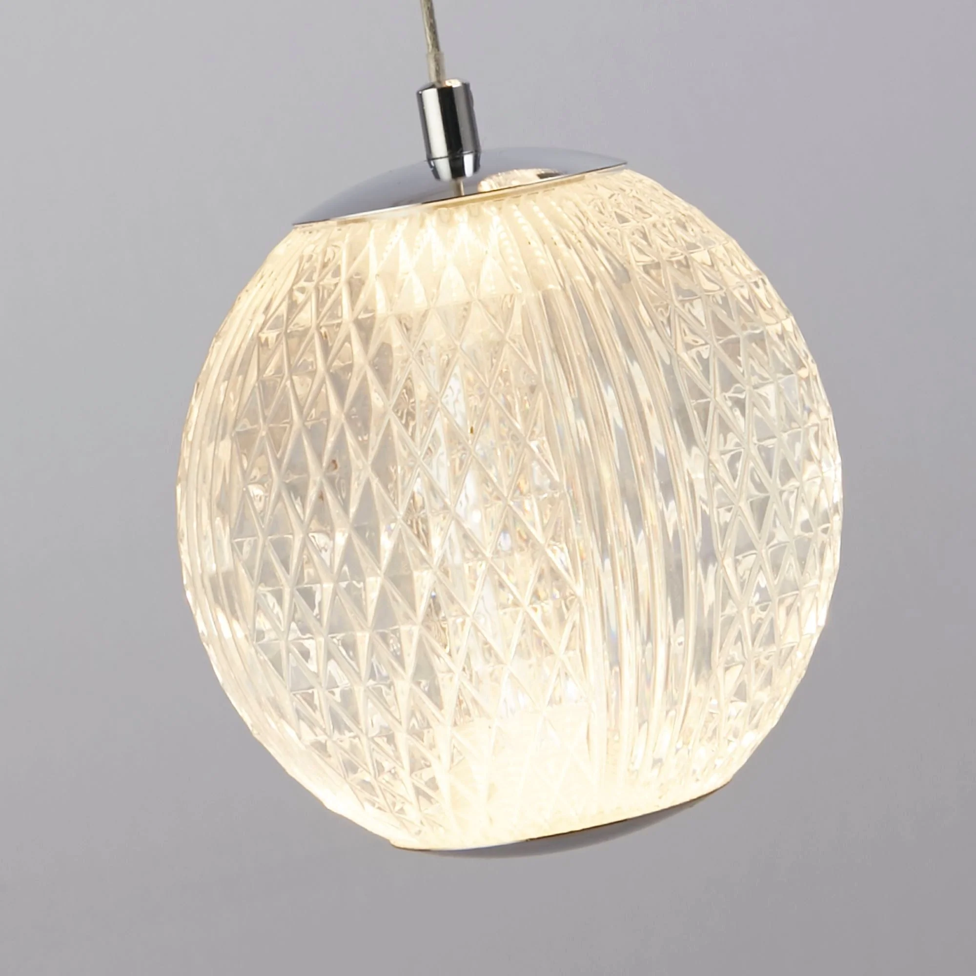 Allure 5 Light Satin Brass/Chrome Multi Drop Ceiling Pendant Integrated LED - Image 6