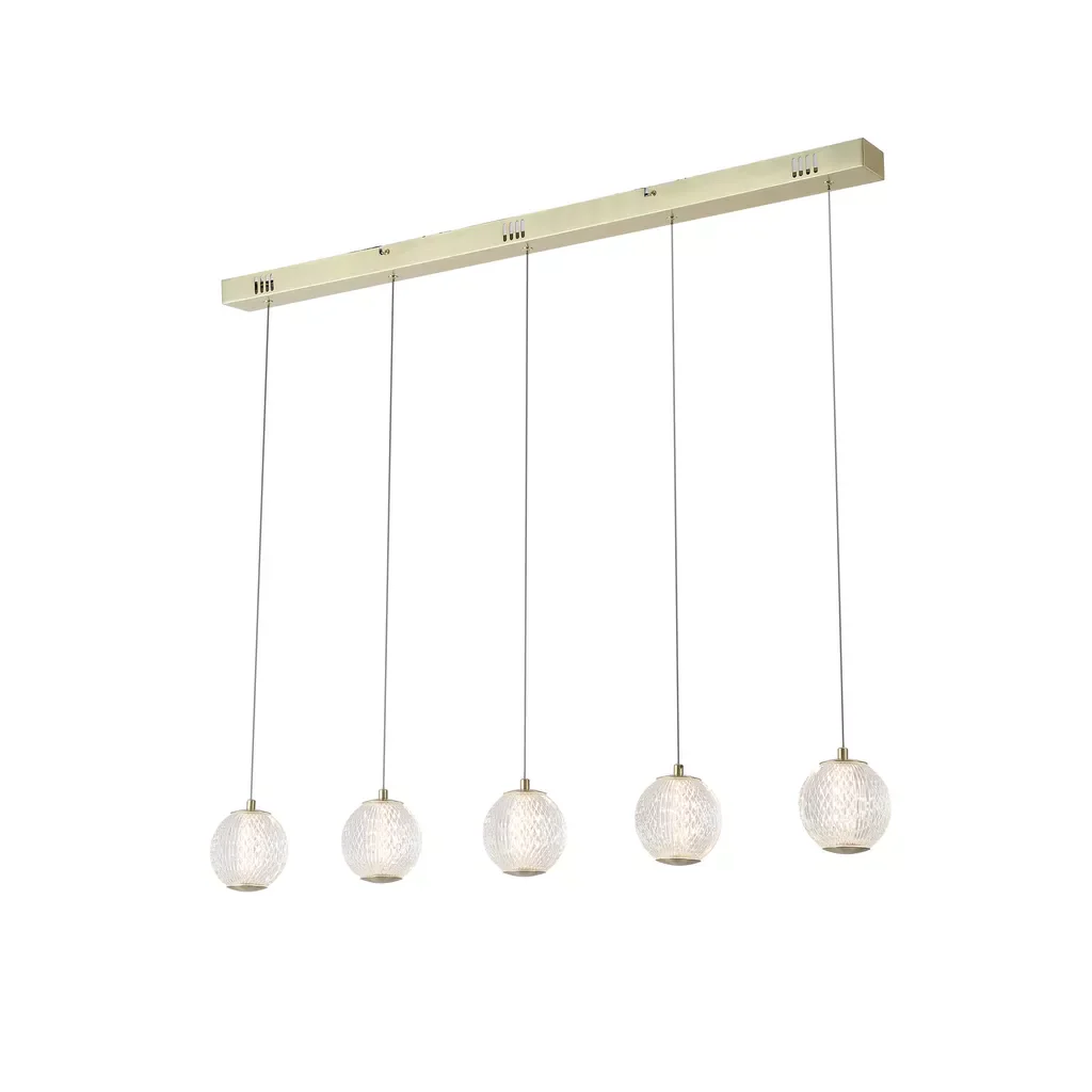 Allure  5-light Ceiling Bar Pendant - Chrome/ Satin Brass Finishes - Image 5
