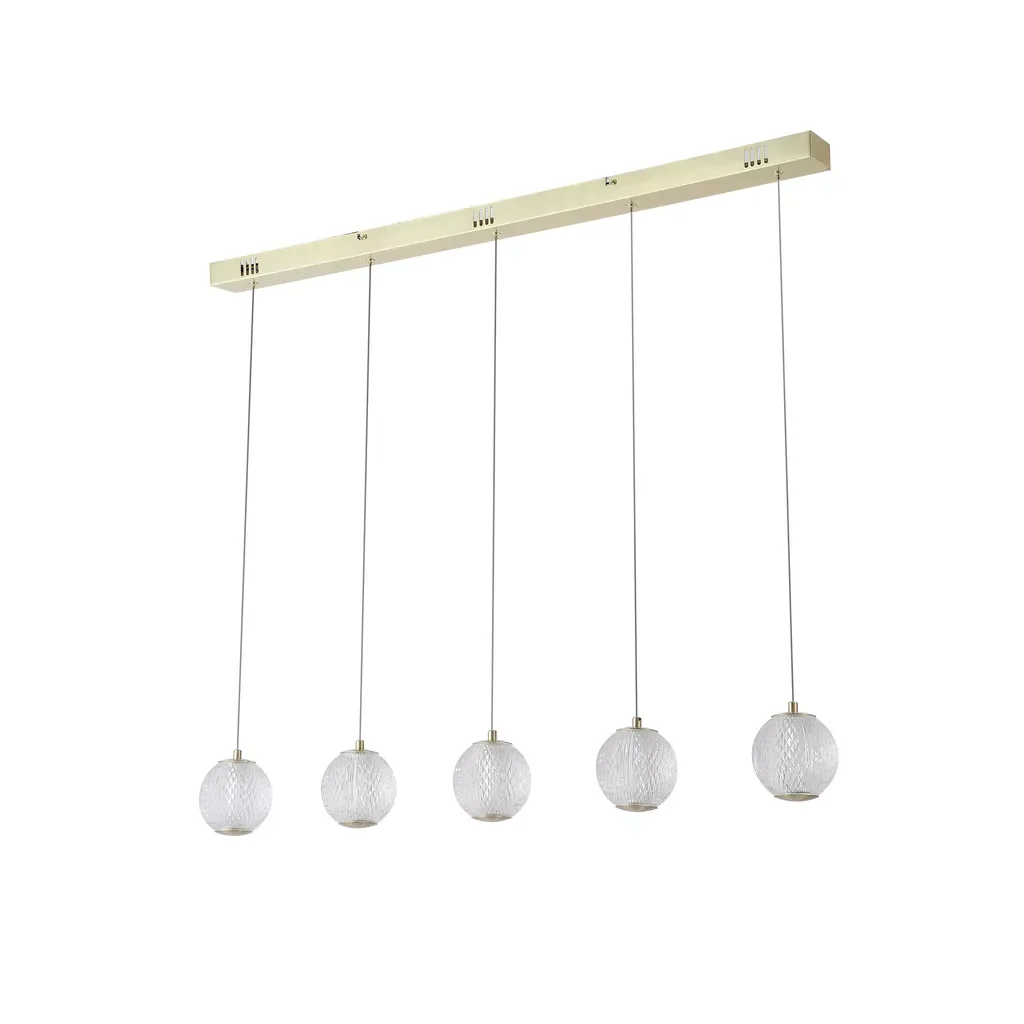 Allure  5-light Ceiling Bar Pendant - Chrome/ Satin Brass Finishes - Image 6