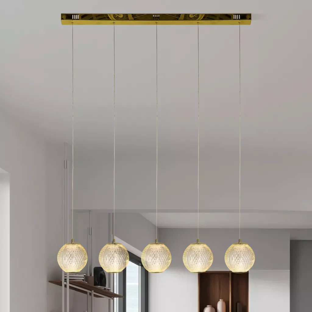 Allure  5-light Ceiling Bar Pendant - Chrome/ Satin Brass Finishes - Image 8