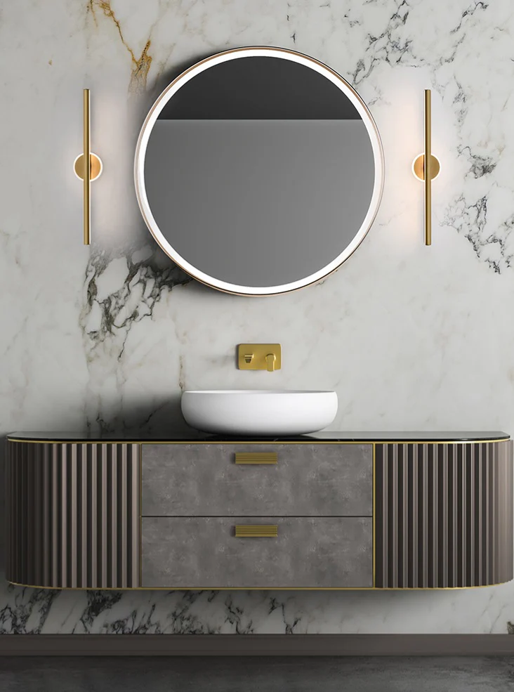 Allure LED Wall Light - Chrome and Aged Brass - Image 5