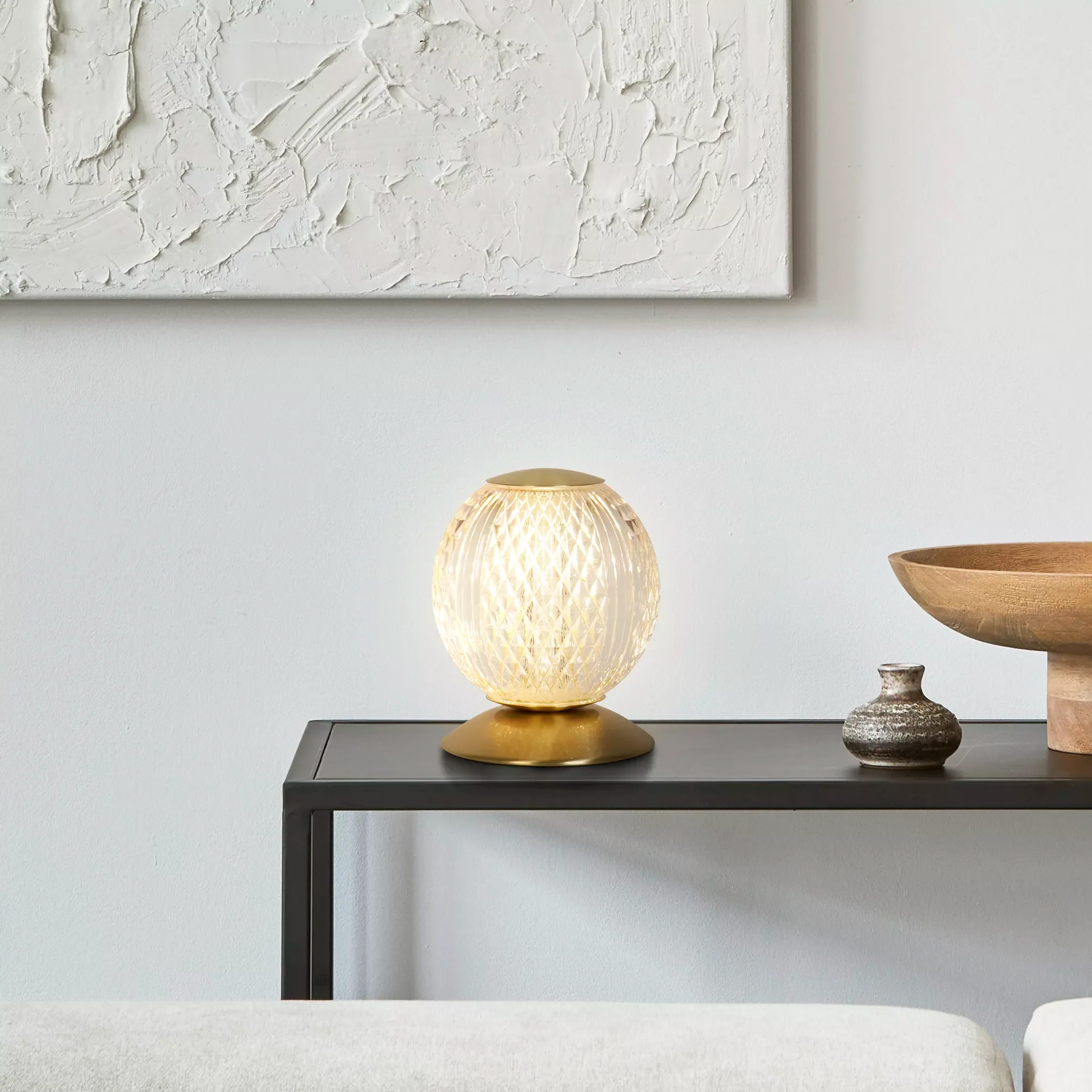 Allure Table Lamp- Chrome/ Brass & Clear Acrylic - Image 3