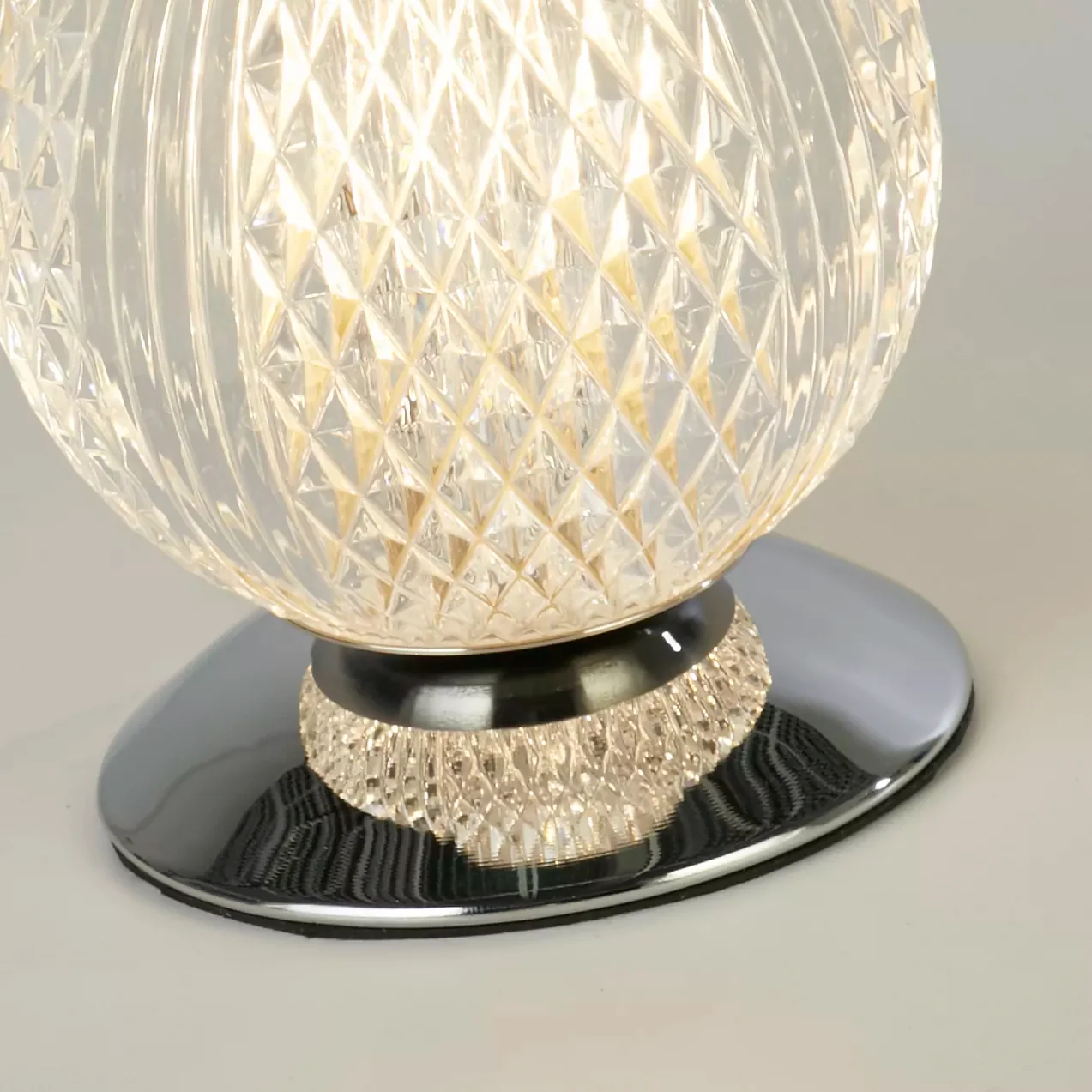 Allure Table Lamp- Chrome/ Brass & Clear Acrylic - Image 8