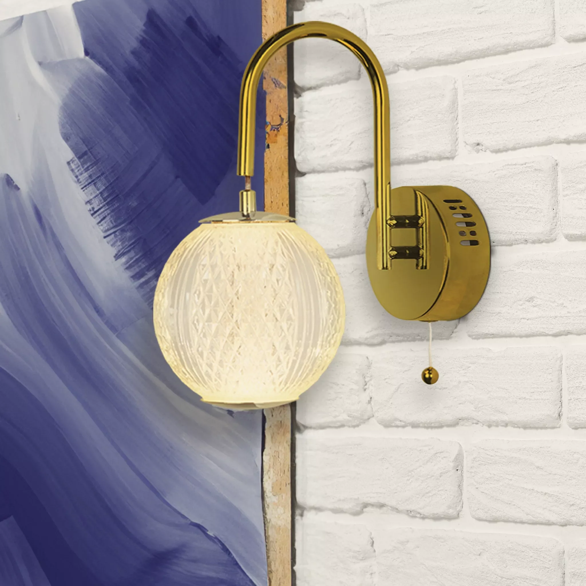Allure Wall Light - Satin Brass Metal & Clear Acrylic - Image 2