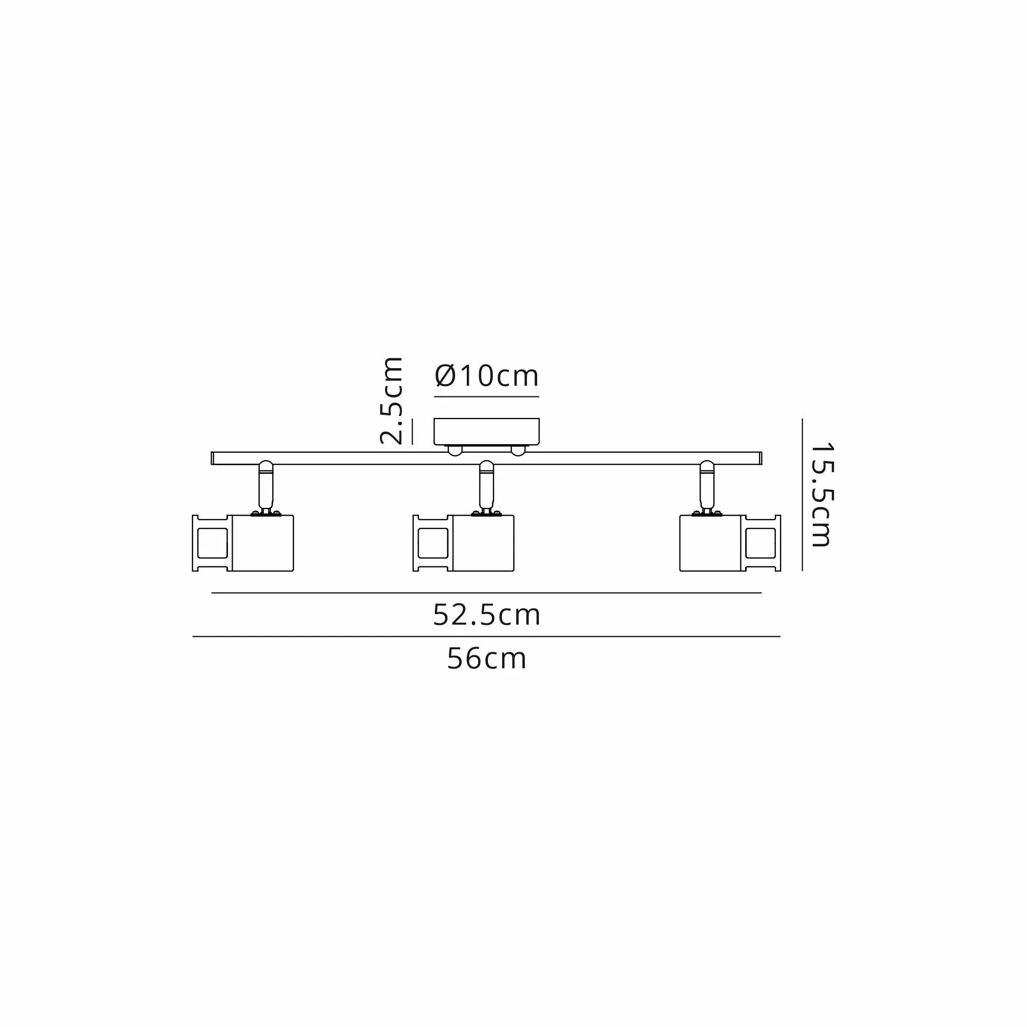Almera 2/3/4Lt Bar Spotlight GU10 - Painted Gold/Polished Chrome - Image 6