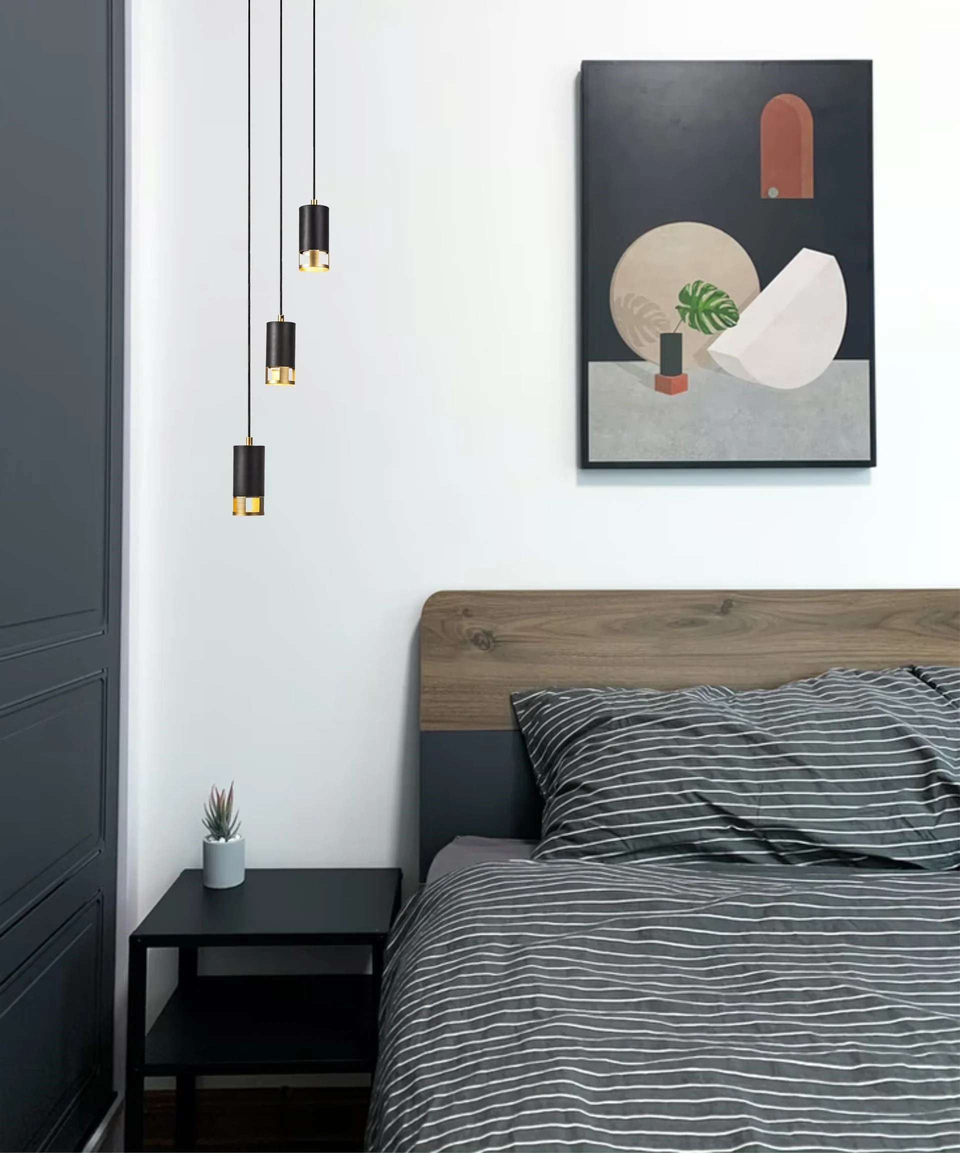 Almera 3/5Lt Round Cluster Ceiling Light GU10, Black & Painted Gold - Image 2
