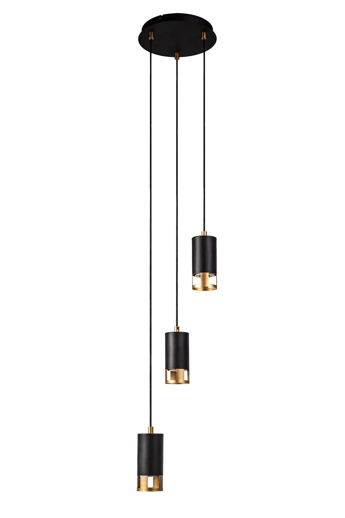 Almera 3/5Lt Round Cluster Ceiling Light GU10, Black & Painted Gold - Image 3