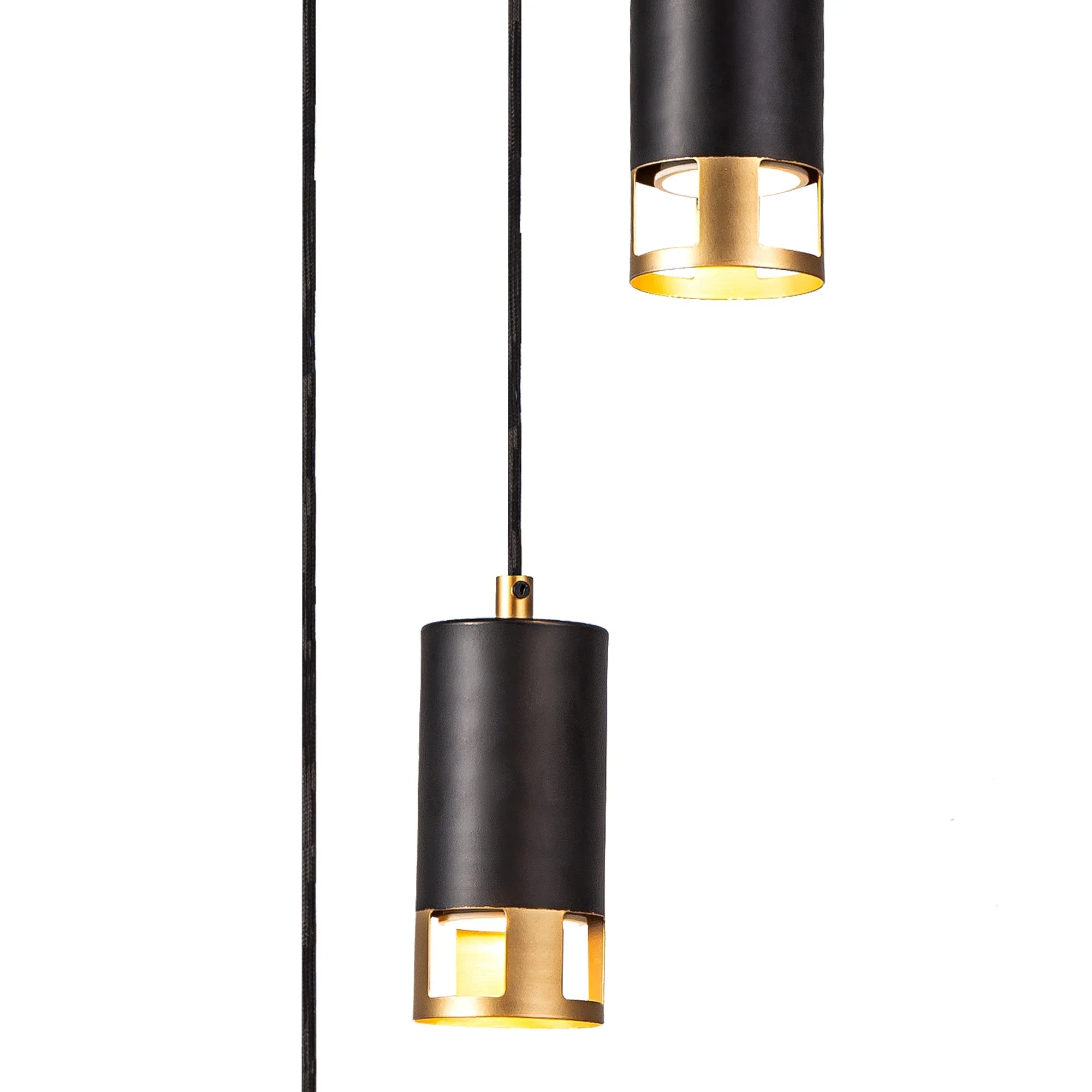 Almera 3/5Lt Round Cluster Ceiling Light GU10, Black & Painted Gold - Image 5