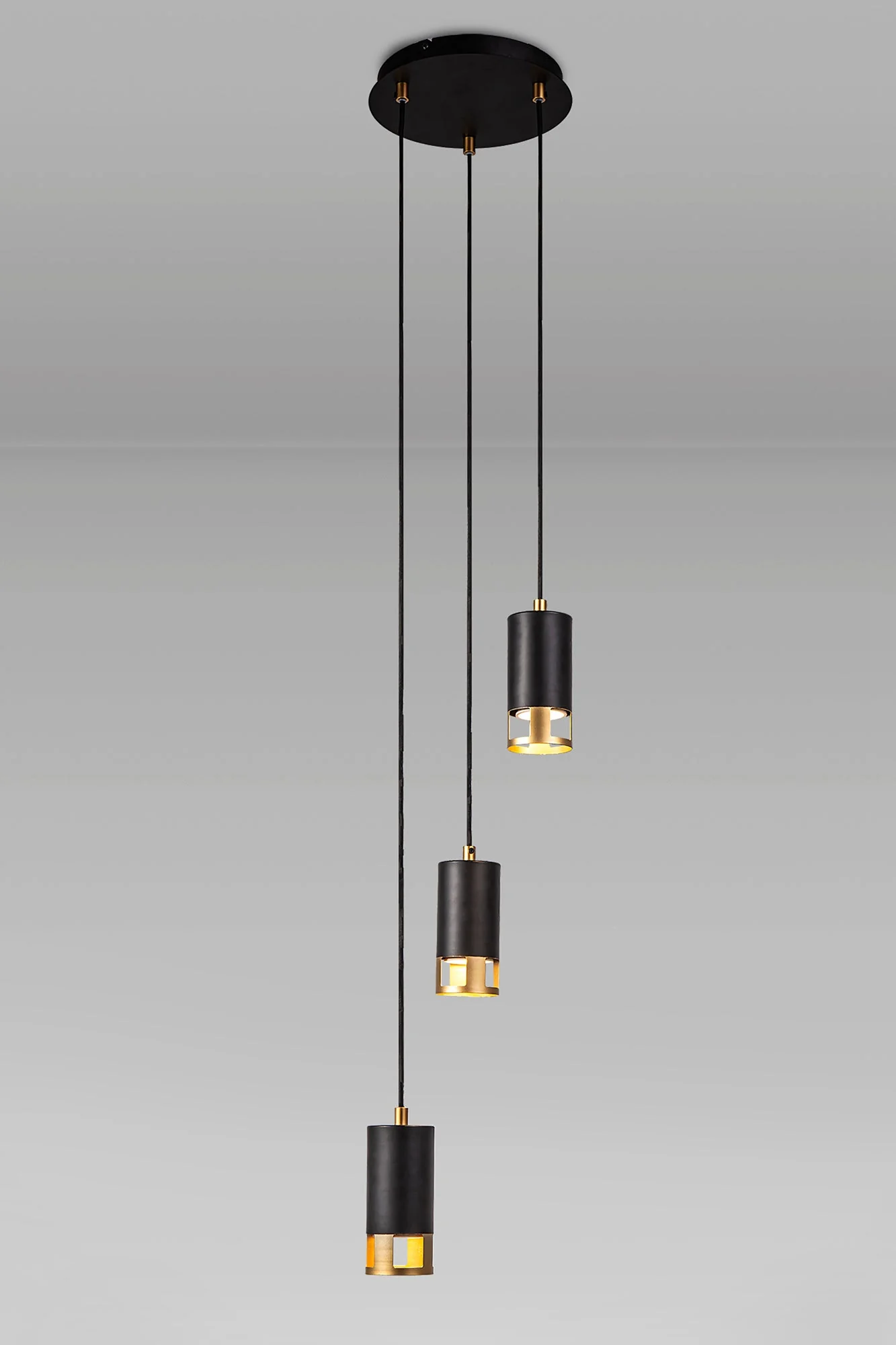 Almera 3/5Lt Round Cluster Ceiling Light GU10, Black & Painted Gold - Image 7
