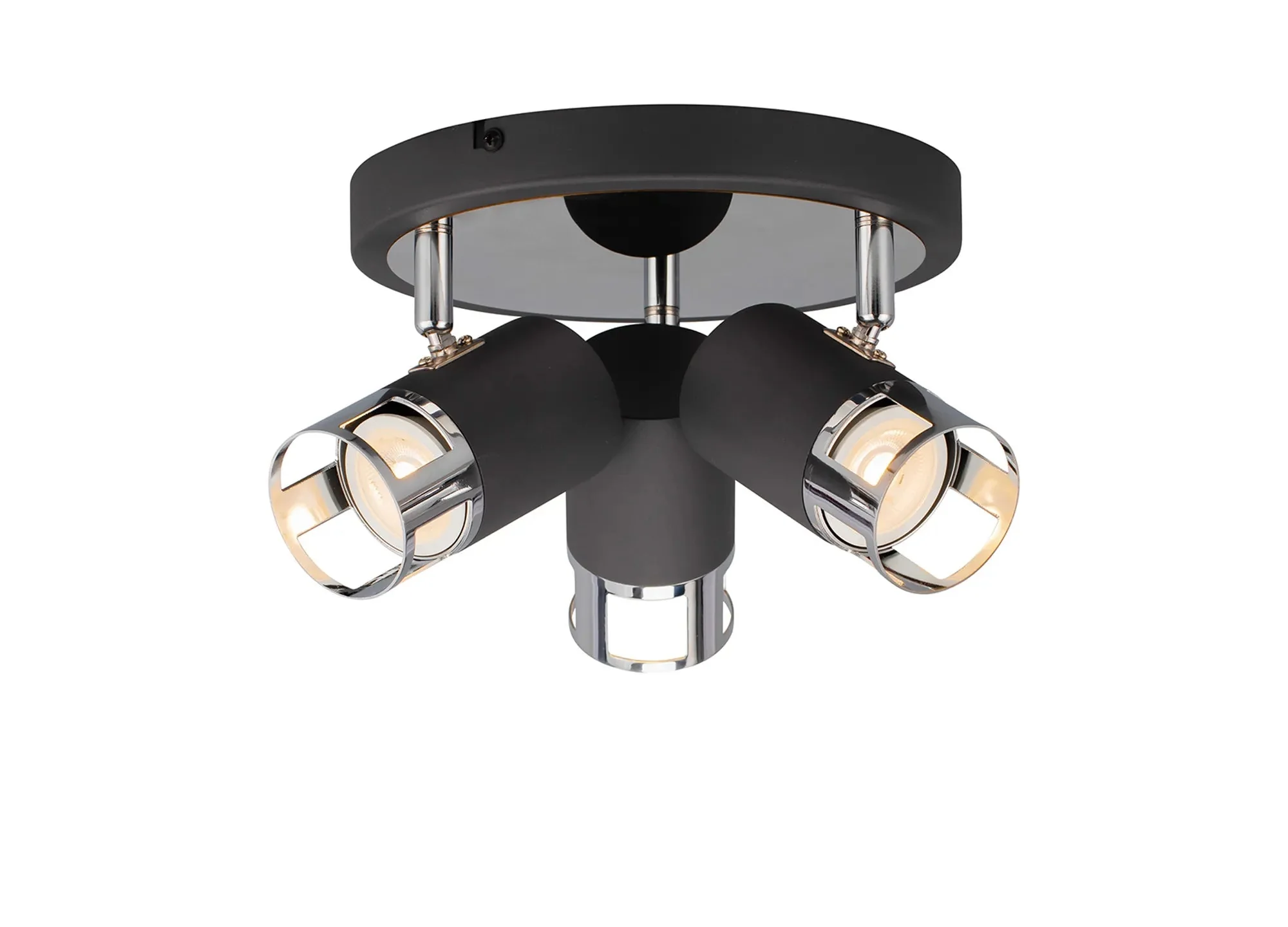 Almera 3t Plate Spotlight GU10 - Painted Gold/Polished Chrome - Image 2