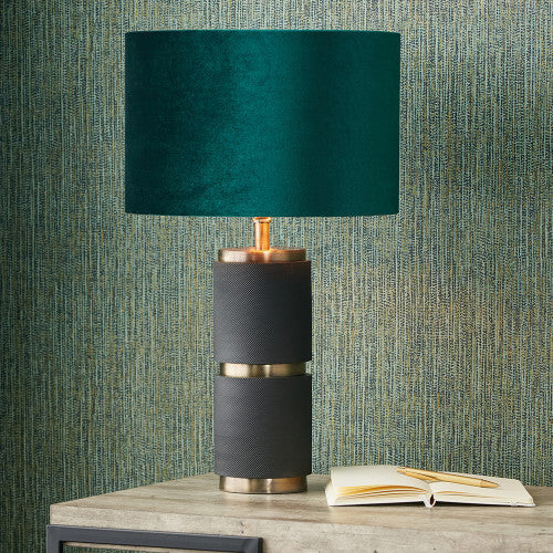 Alnico Black and Brass Metal Textured Table Lamp  - Base Only - Image 3