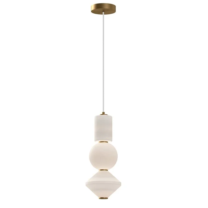 Alora Mood Bijou LED Pendant - Brushed Nickel/ Black / Aged Gold - Image 3