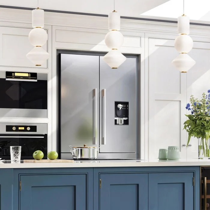 Alora Mood Bijou LED Pendant - Brushed Nickel/ Black / Aged Gold - Image 6