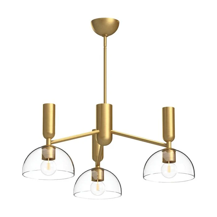 Alora Mood Jude 3 lt Chandelier - Brushed Gold/ Matte Black - Image 2