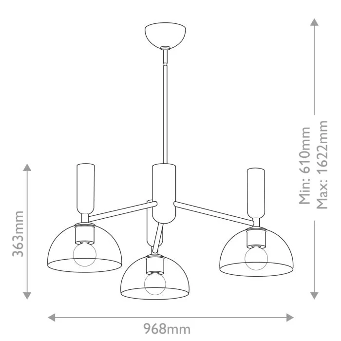 Alora Mood Jude 3 lt Chandelier - Brushed Gold/ Matte Black - Image 6