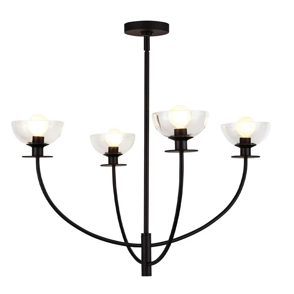 Alora Mood Sylvia 4 lt Chandelier - Brushed Gold/ Matte Black