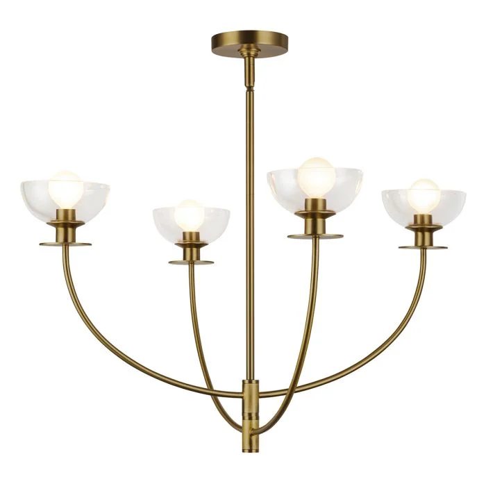 Alora Mood Sylvia 4 lt Chandelier - Brushed Gold/ Matte Black - Image 2