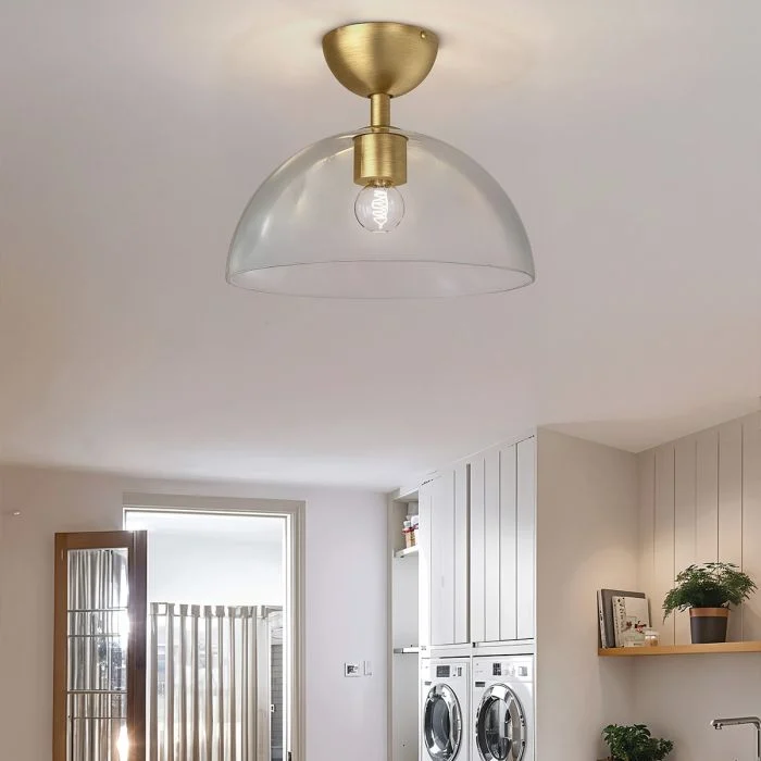 Alora Mood Jude 1lt Semi Flush Light - Brushed Gold/ Matte Black - Image 6