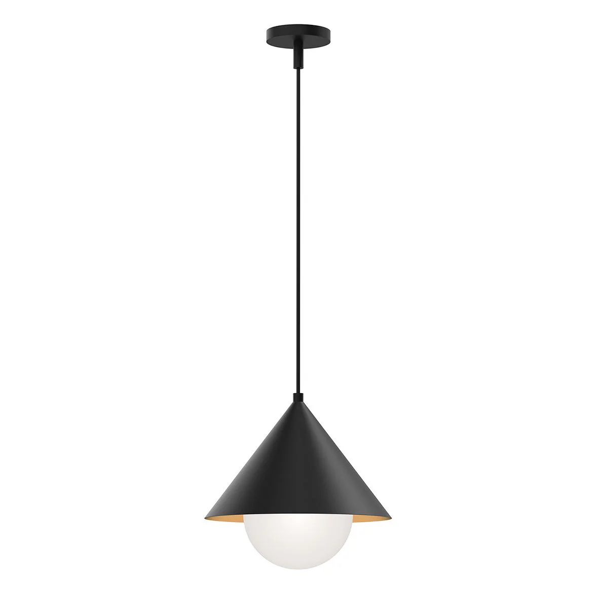 Alora Mood Remyck 1 lt Pendant - Brushed Gold/ Black