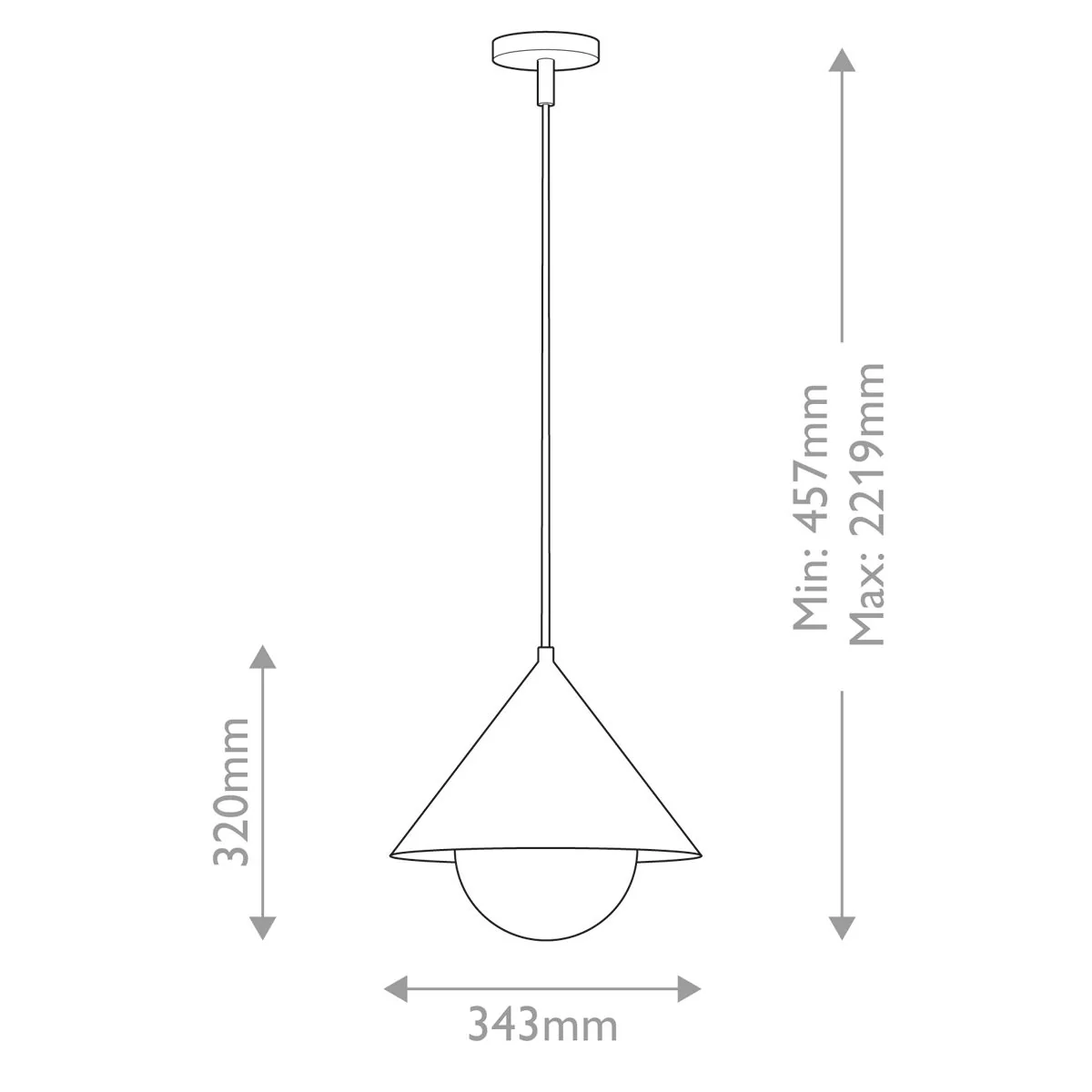 Alora Mood Remyck 1 lt Pendant - Brushed Gold/ Black - Image 6