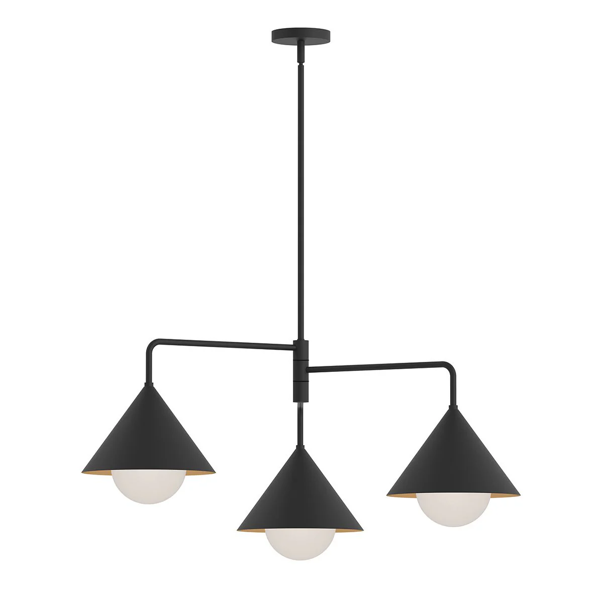 Alora Mood Remyck 3lt Chandelier - Brushed Gold/ Matte Black - Image 2