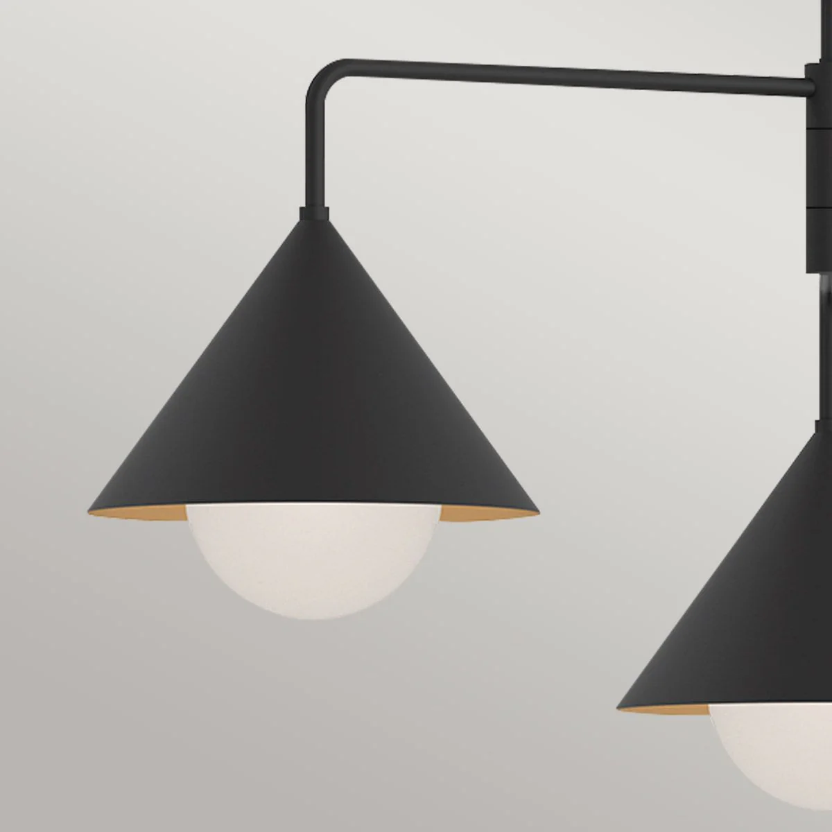 Alora Mood Remyck 3lt Chandelier - Brushed Gold/ Matte Black - Image 3