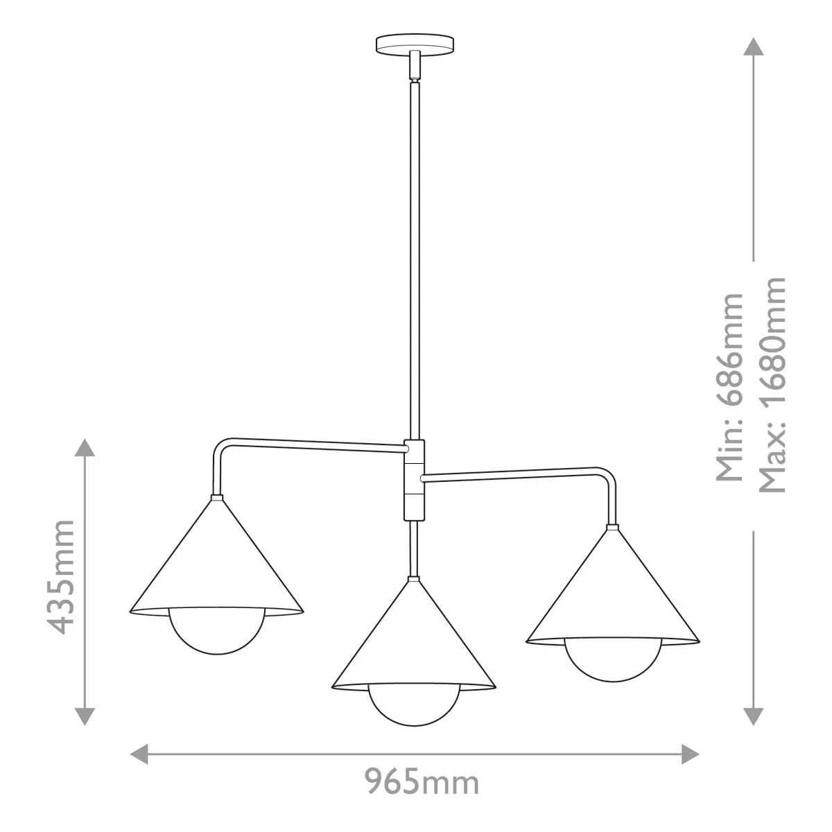 Alora Mood Remyck 3lt Chandelier - Brushed Gold/ Matte Black - Image 5